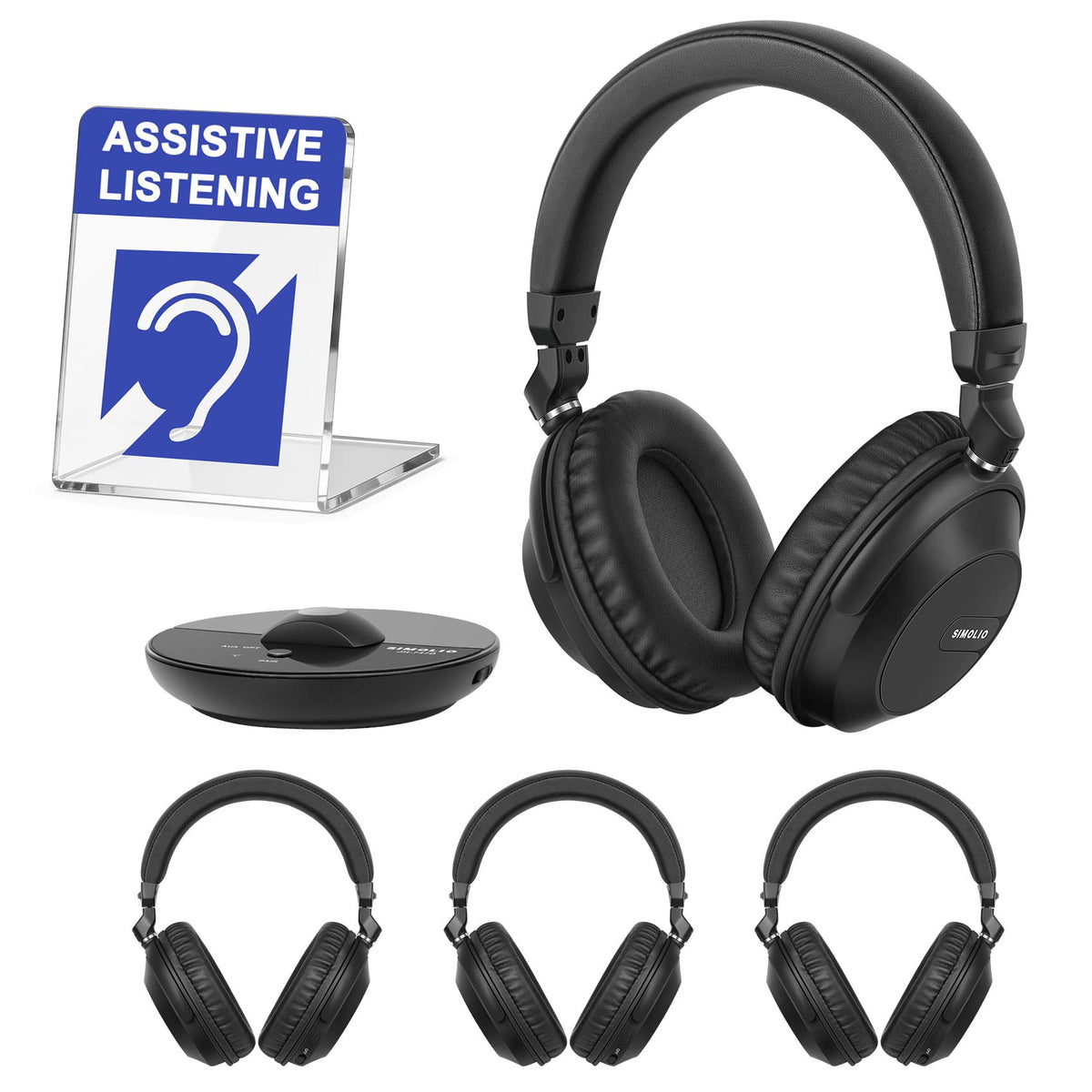 SIMOLIO Wireless Group Listening Headphones Set for TV JH-747D