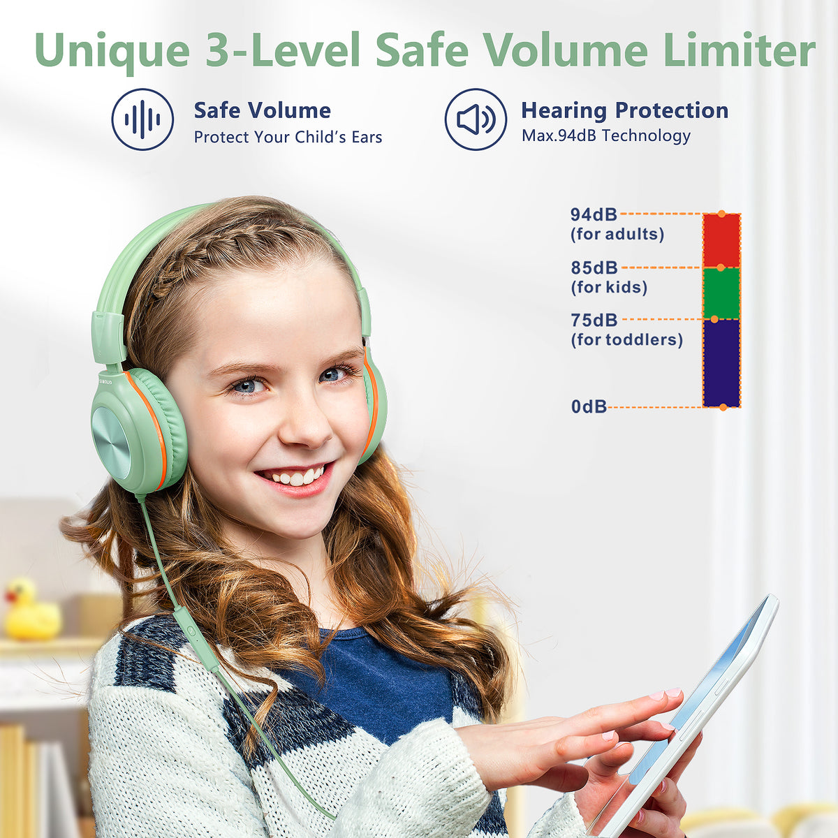 SIMOLIO 4Pack Kids Headphones with Microphone for School Bulk Set