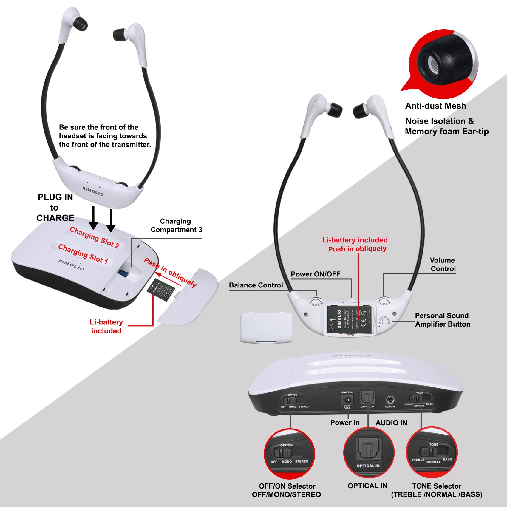 SIMOLIO-wireless-headphones-for-tv-watching-SM-8245-adjustable-tone