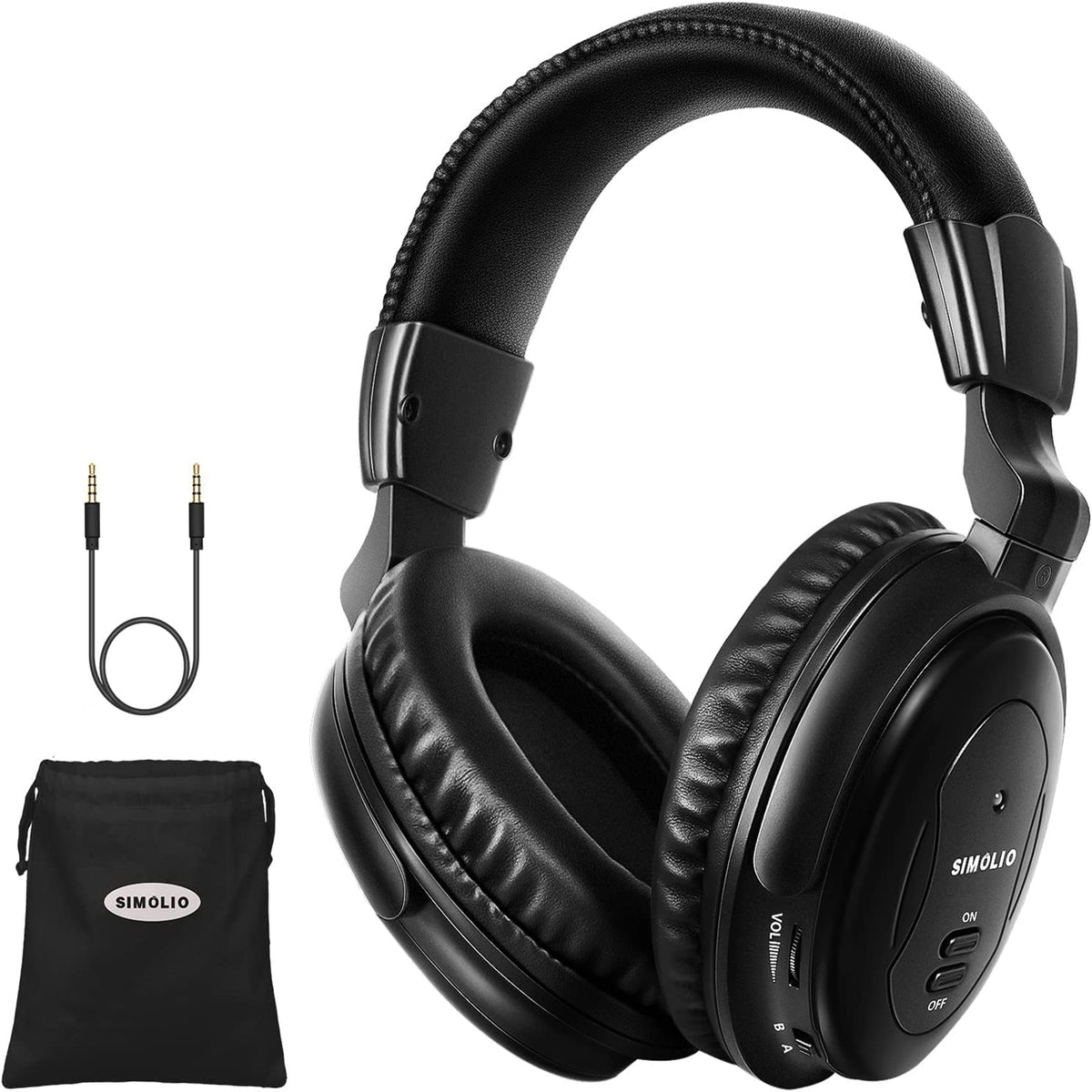 SIMOLIO 2 Channels Wireless IR Car Headphones for Kid and Adult 1 Pack