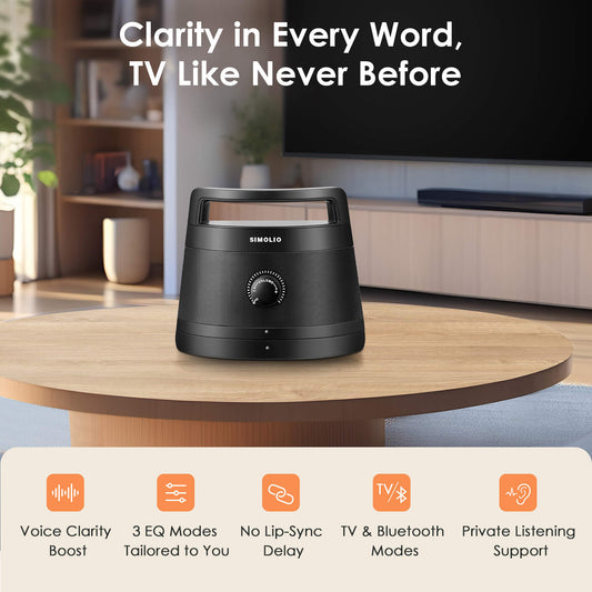 SIMOLIO Wireless TV Speakers for Elderly, Black (SM-621D PLUS) Simolio Electronics