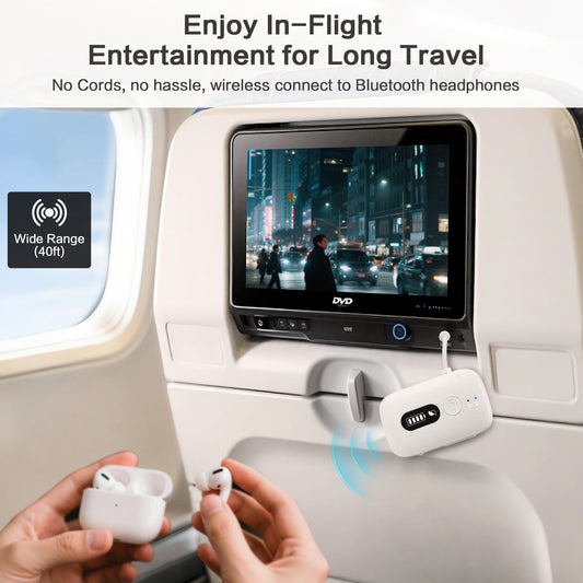 SIMOLIO Airplane Bluetooth Transmitter for Earbuds/Headphones JH-203A-W Simolio Electronics