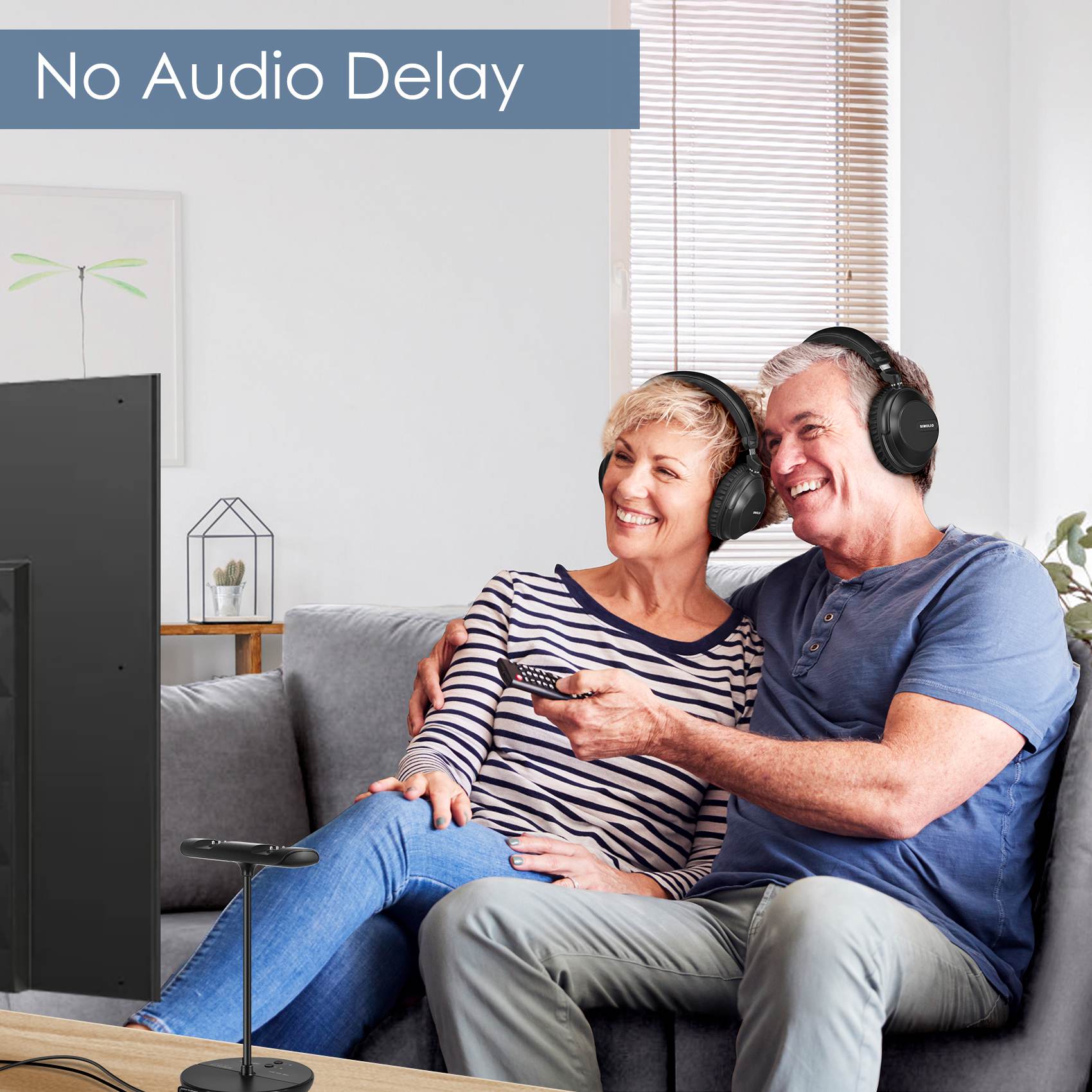SIIMOLIO Dual Wireless Headsets for TV with Cinema and Clear Dialog Modes (JH-737D2 Plus)