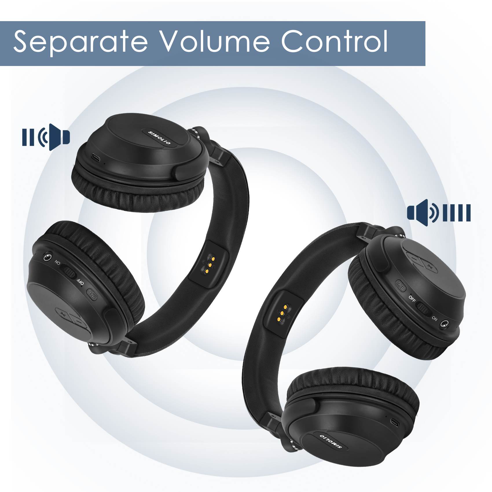 SIIMOLIO Dual Wireless Headsets for TV with Cinema and Clear Dialog Modes (JH-737D2 Plus)