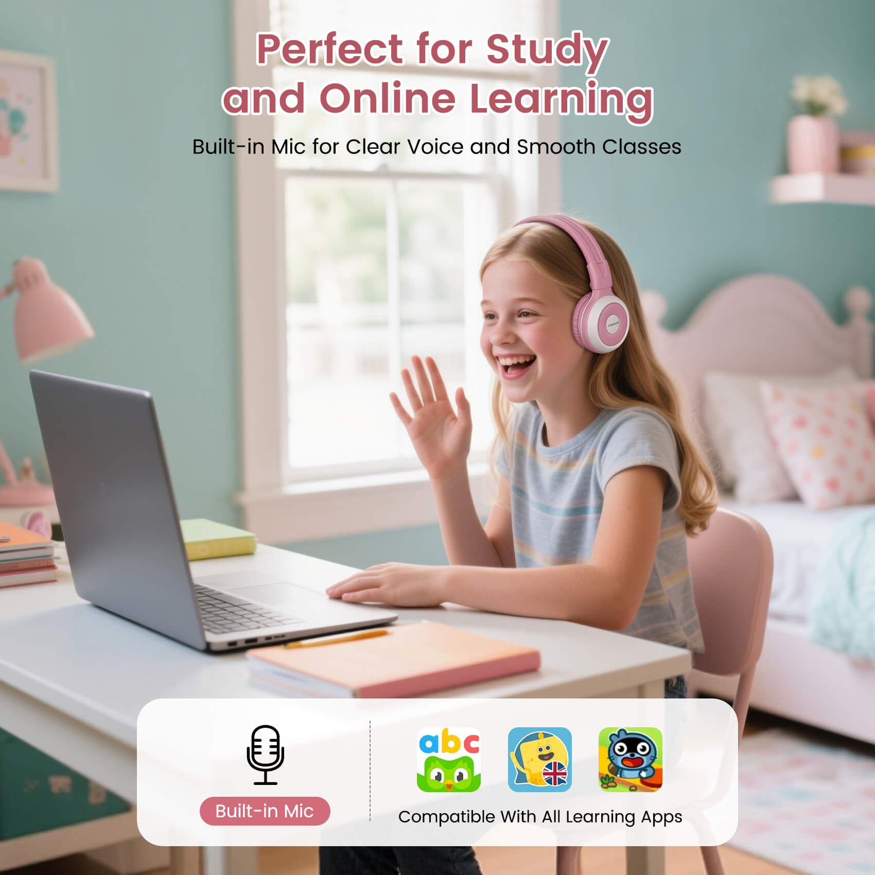 SIMOLIO AuraCast Bluetooth Headphones for Kids JH-714 Simolio Electronics