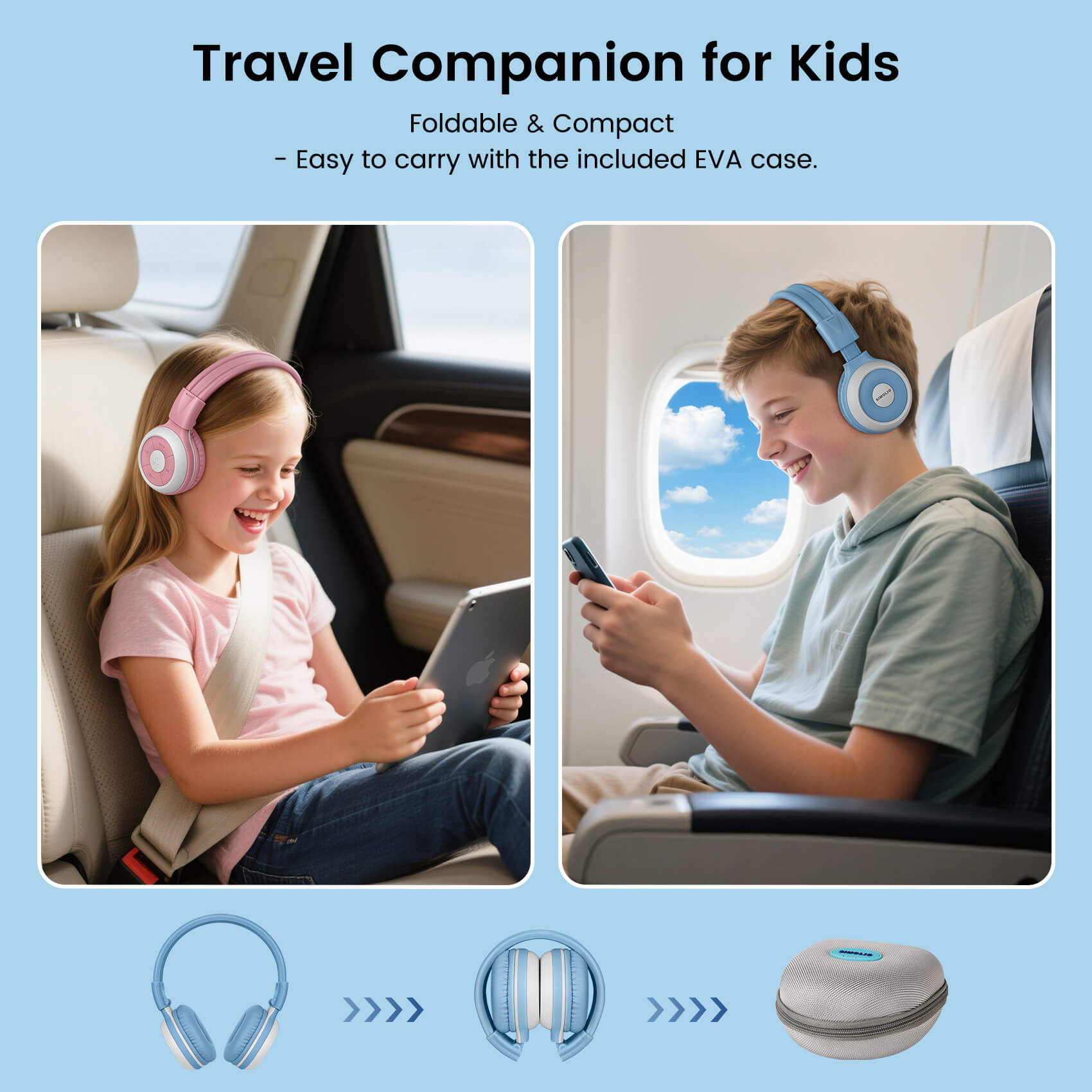 SIMOLIO AuraCast Bluetooth Headphones for Kids JH-714 Simolio Electronics