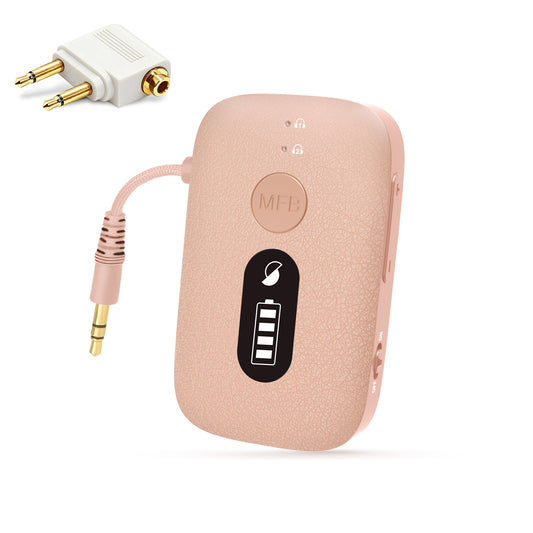 SIMOLIO Airplane Bluetooth Transmitter for Earbuds/Headphones JH-203A-Pink Simolio Electronics