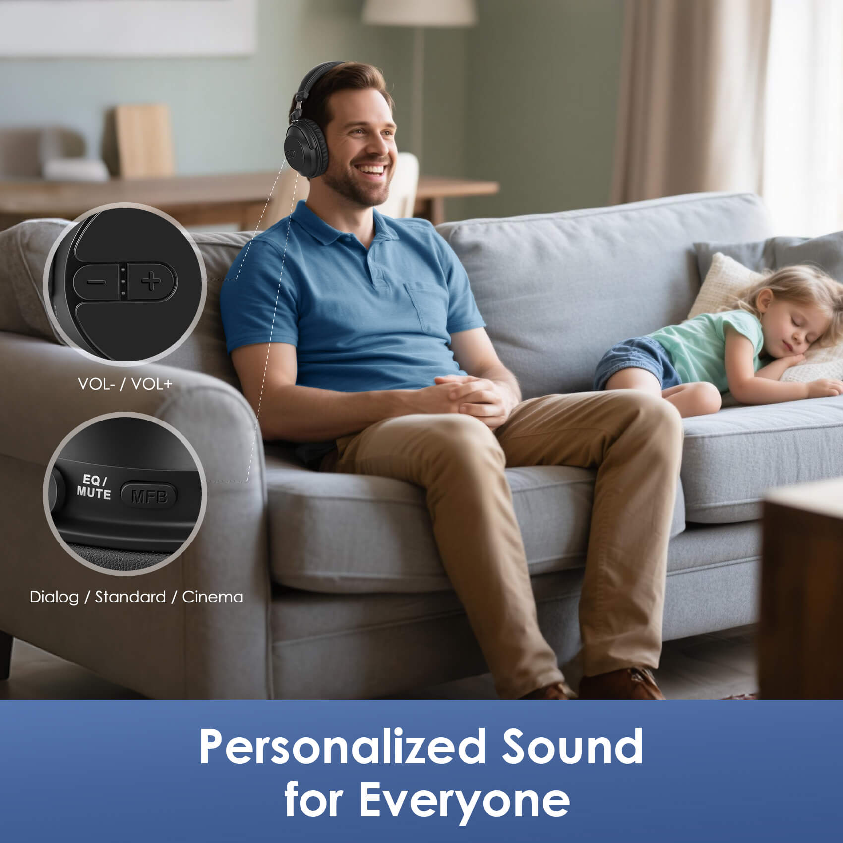 SIMOLIO Wireless Bluetooth Headphones Set for TV JH-747D Simolio Electronics