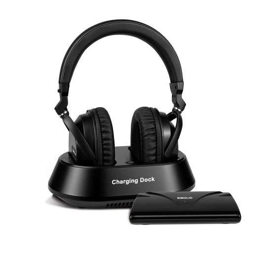 SIMOLIO Wireless TV Headphones With Charging Dock & Transmitters JH-757B Simolio Electronics