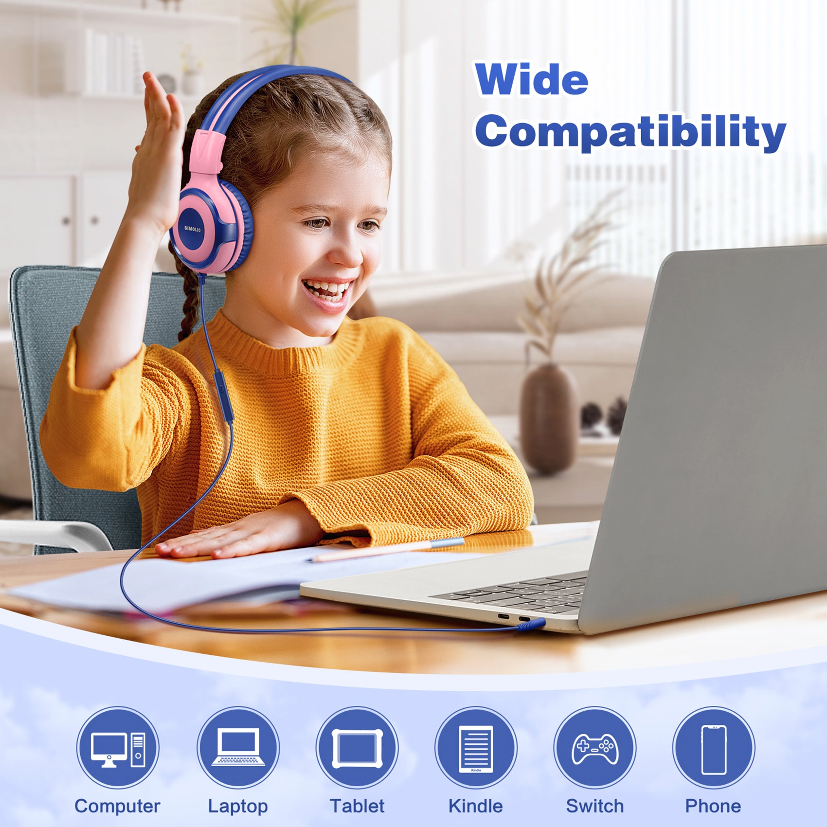 Kids Headphones for School Bulk Wide Compatibility