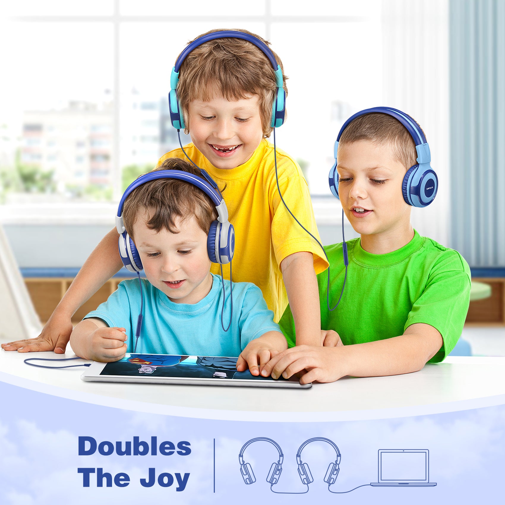 Kids Headphones for School Bulk Share audio with other kids