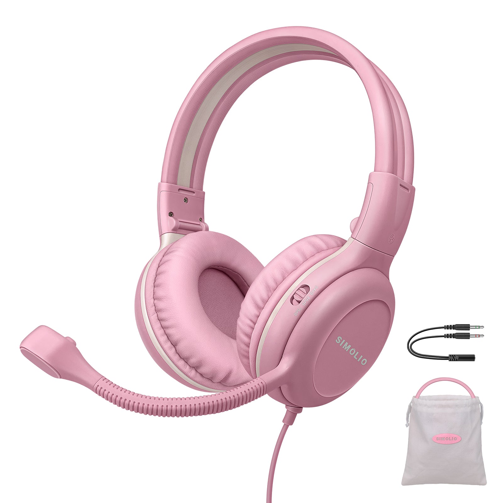 Kids Gaming Headset With Microphone - Over-Ear School Headphones With Volume Control For PS4, Xbox, Computer