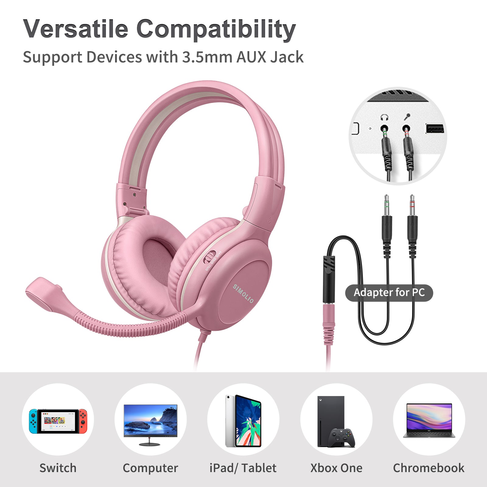 Kids Headphones with Microphone for School kd-1 versatile compatibility