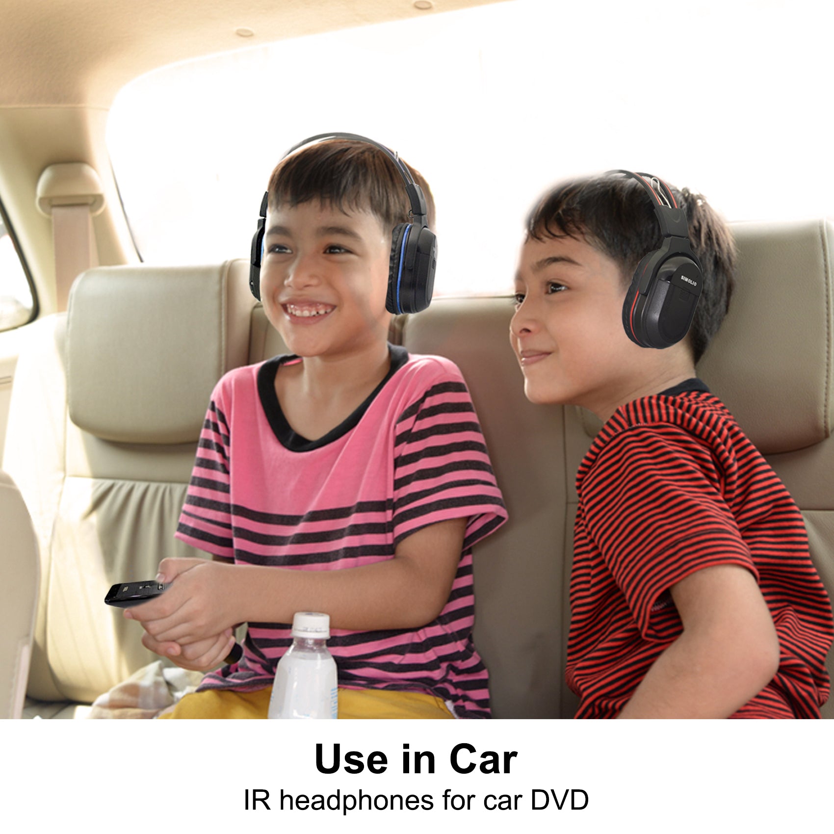 SIMOLIO SM-563R1B1 foldable universal IR car headphones for kids