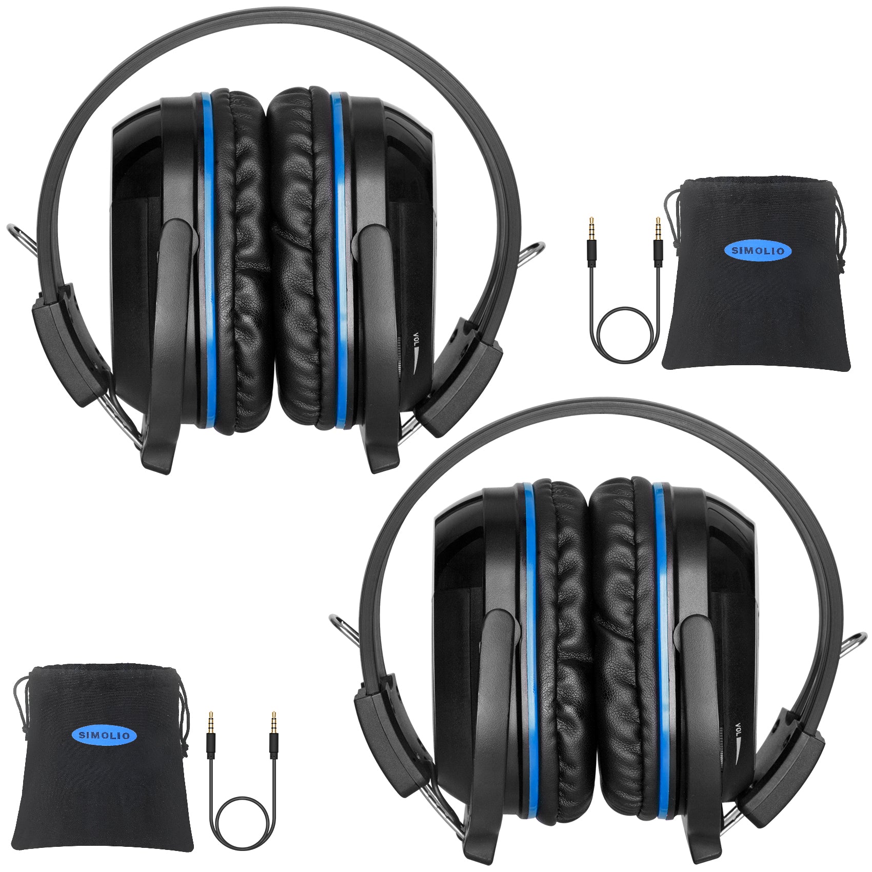 SIMOLIO SM-563B2 foldable universal IR car headphones 2pack