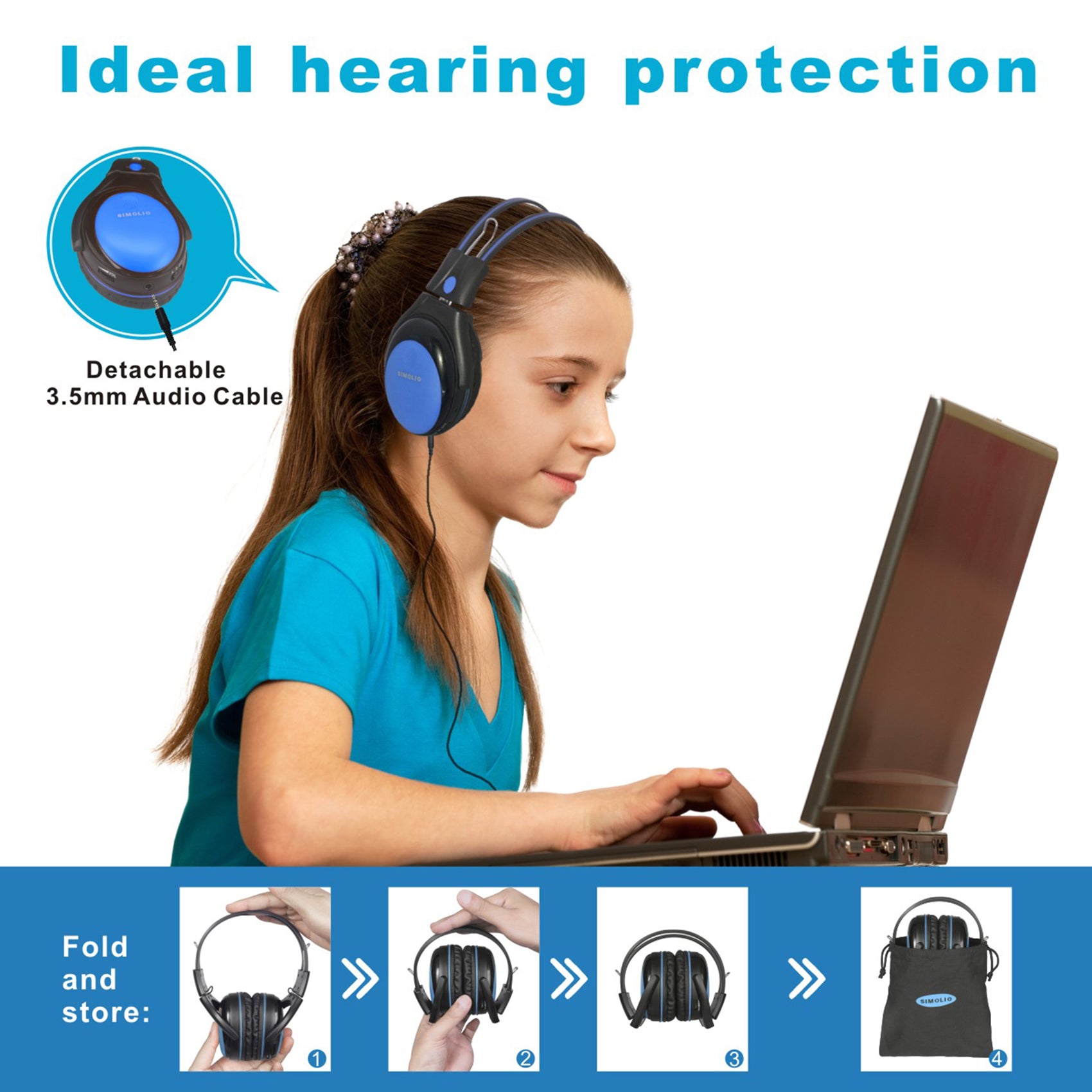 SIMOLIO SM-562B1O2 wireless IR frequency car headphones