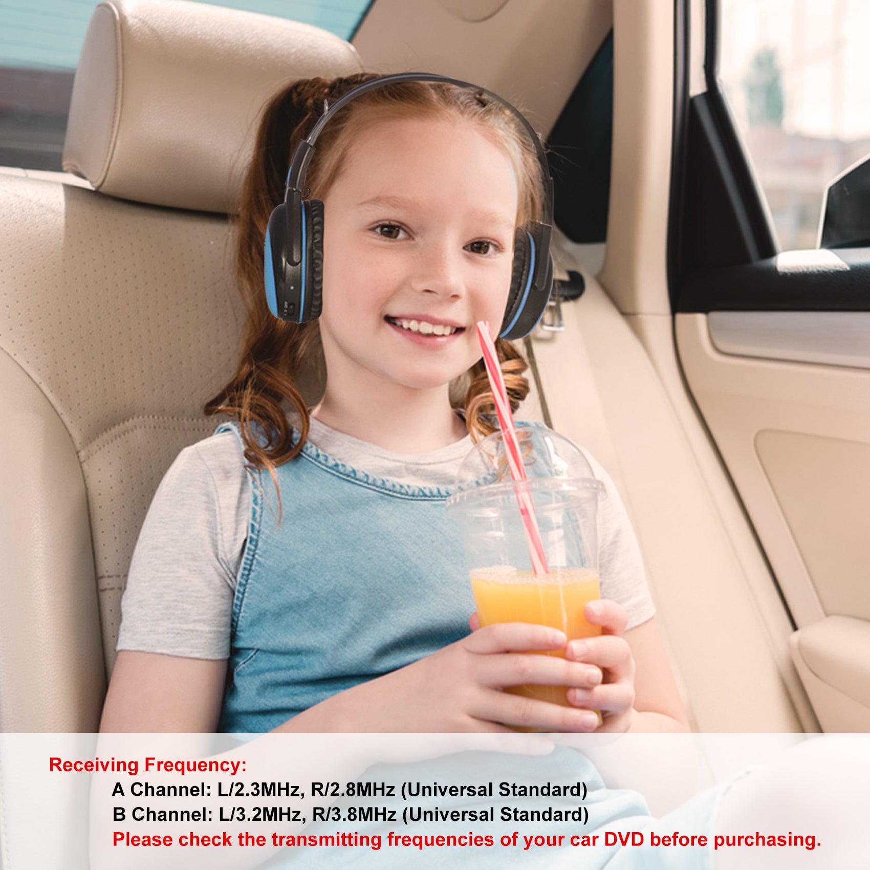 SIMOLIO SM-562B1O2 kids wireless IR frequency car headphones 