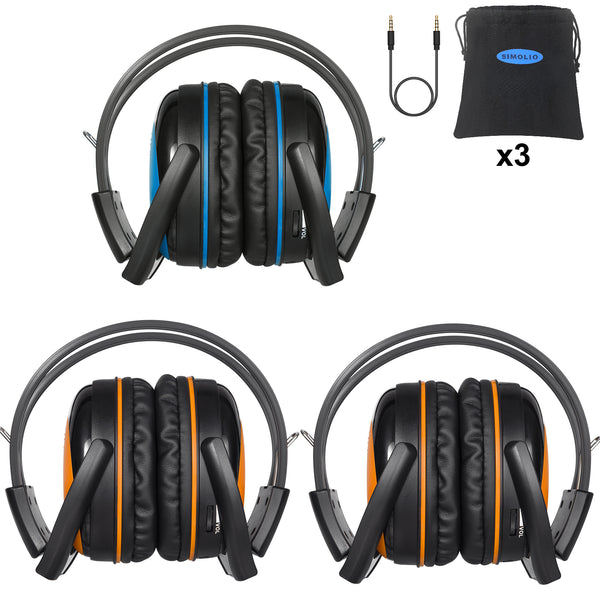 SIMOLIO SM-562B1O2 wireless IR frequency car headphones 3pack