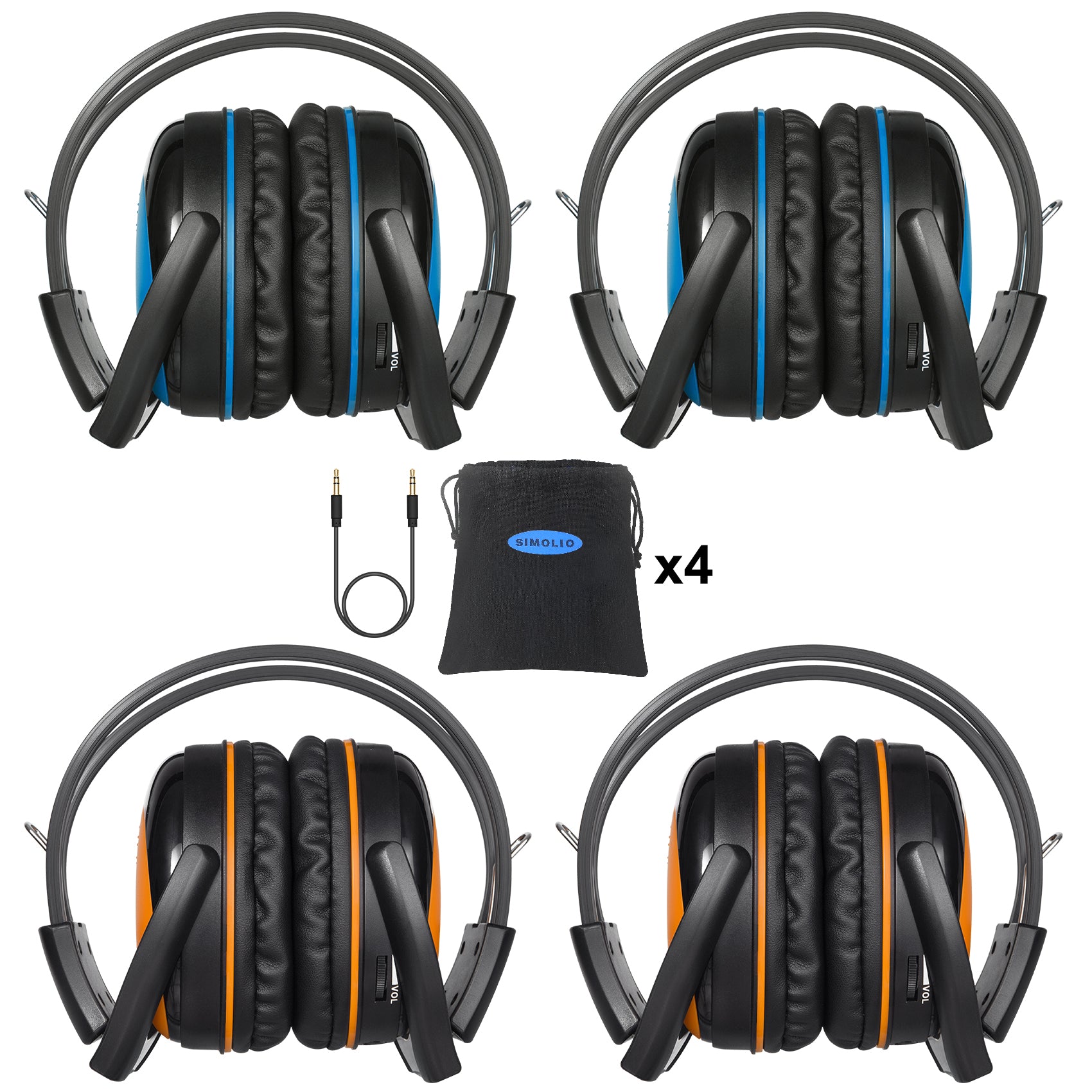 SIMOLIO SM-562B2O2 wireless IR frequency car headphones 4pack