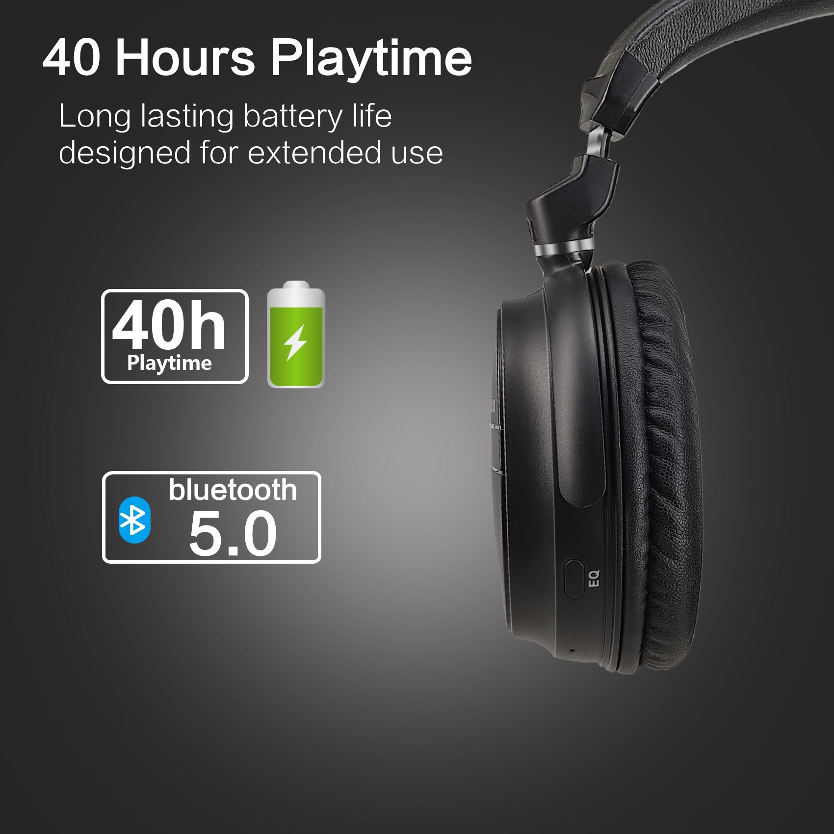 Simolio 716B wireless bluetooth headphones long battery life