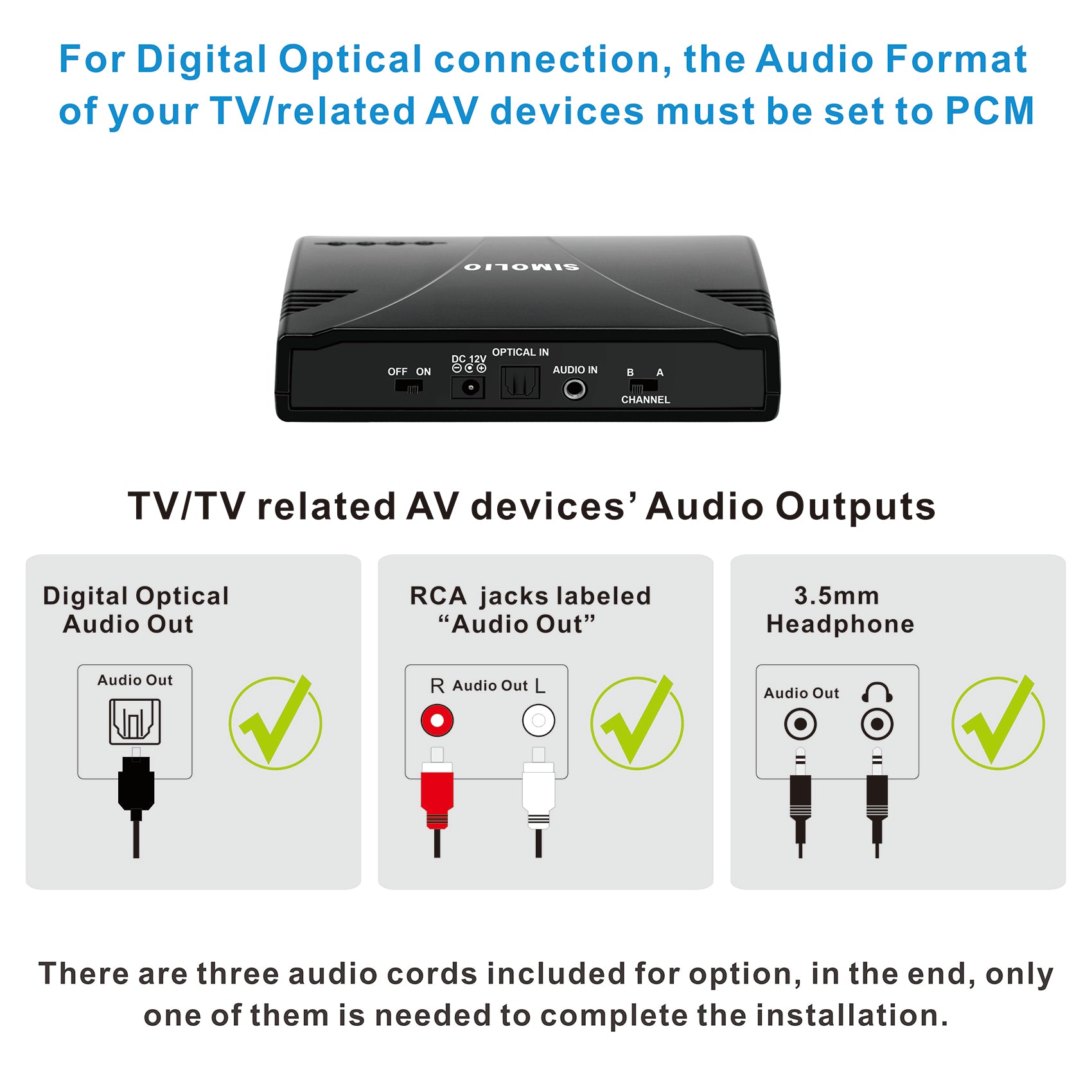 SIMOLIO SM-264D dual channels IR wireless audio transmitter audio out port