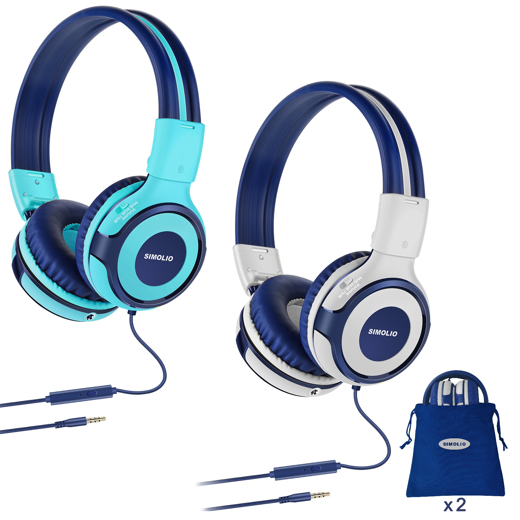 Kids Headphones for School Mint_Grey