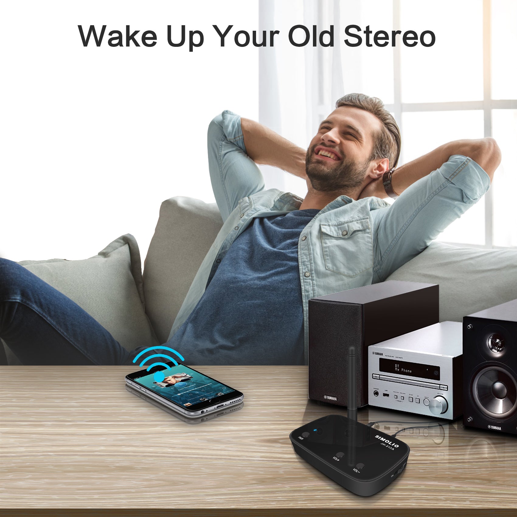 SIMOLIO JH-213A Bluetooth Receiver for Home Stereo