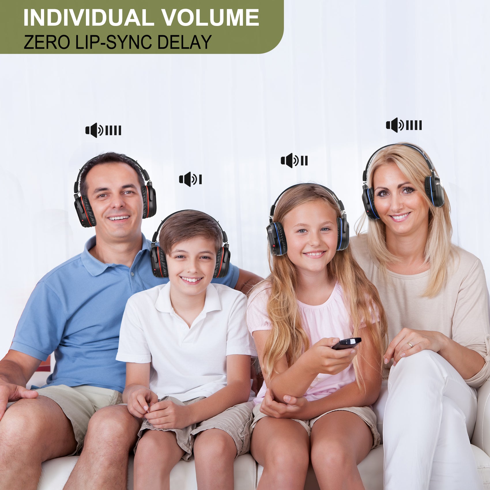SIMOLIO-IR-Wireless-TV-Headphones-individual-volume-4Pack