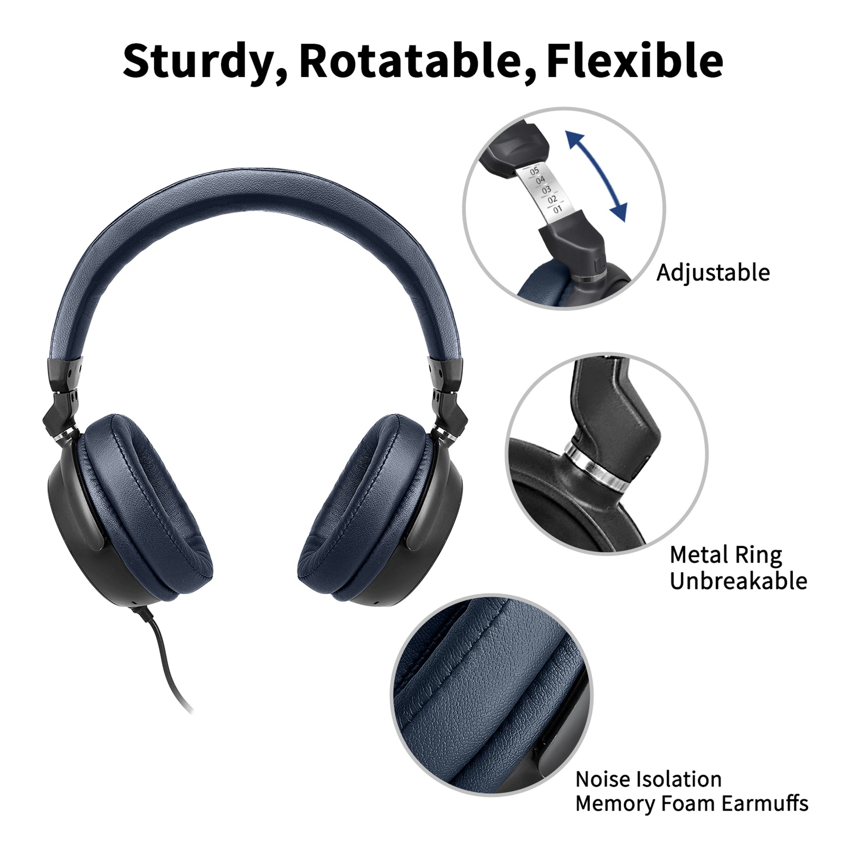 Wired headphones for tv with long cord online