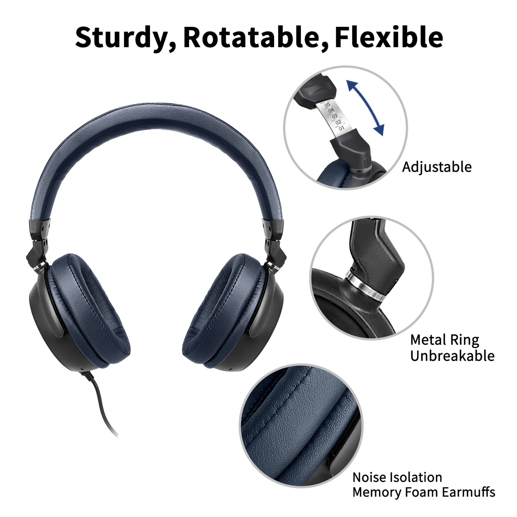 SIMOLIO-Long-Cord-Headphones-for-TV-PC-with-Headset-Stand-Flexible-SM-906TVB