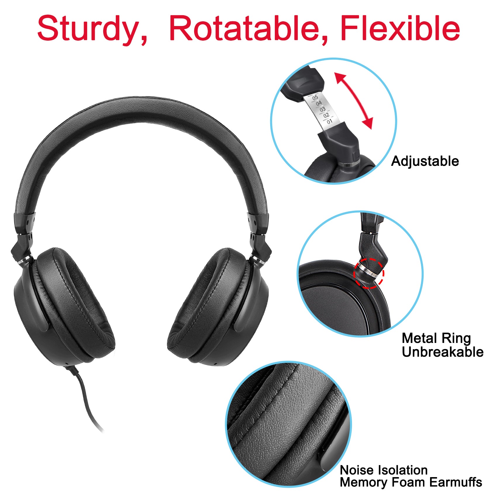 SIMOLIO-Long-Cord-Headphones-for-TV-and-PC-comfortable-durable-adjustable-SM-906TV