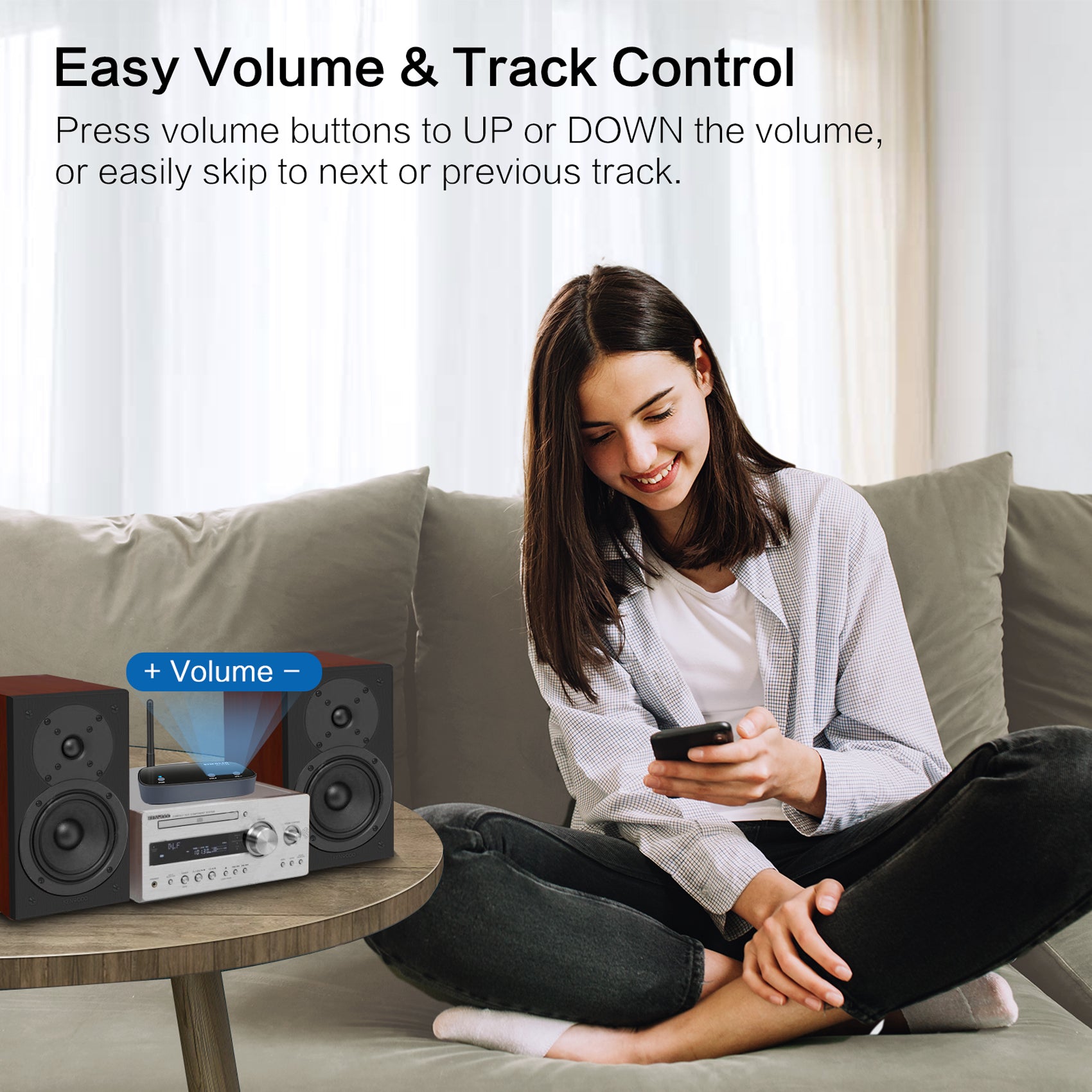 SIMOLIO Wireless Receiver for Music Streaming Volume