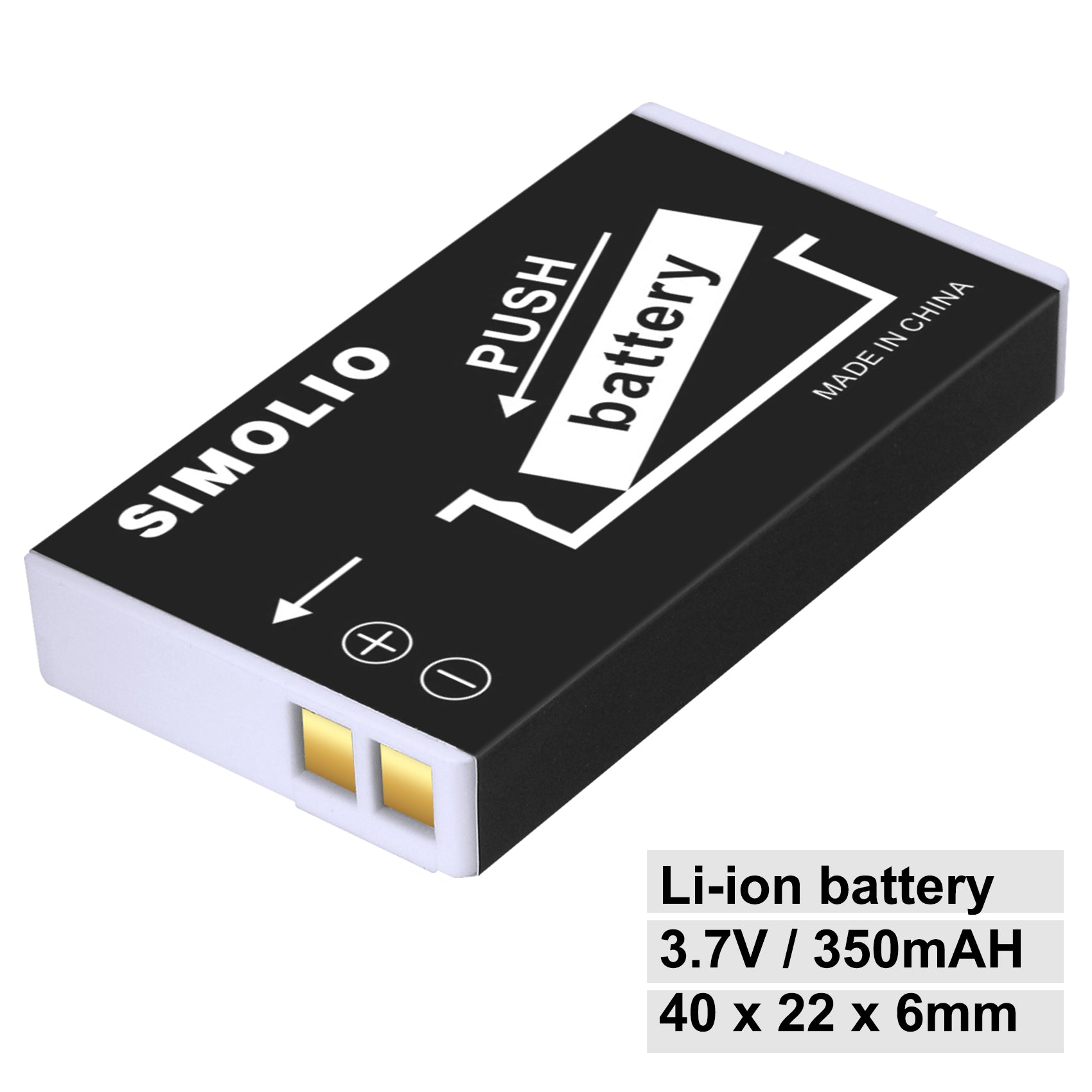 SIMOLIO replacement battery for in ear wireless tv headset specifications