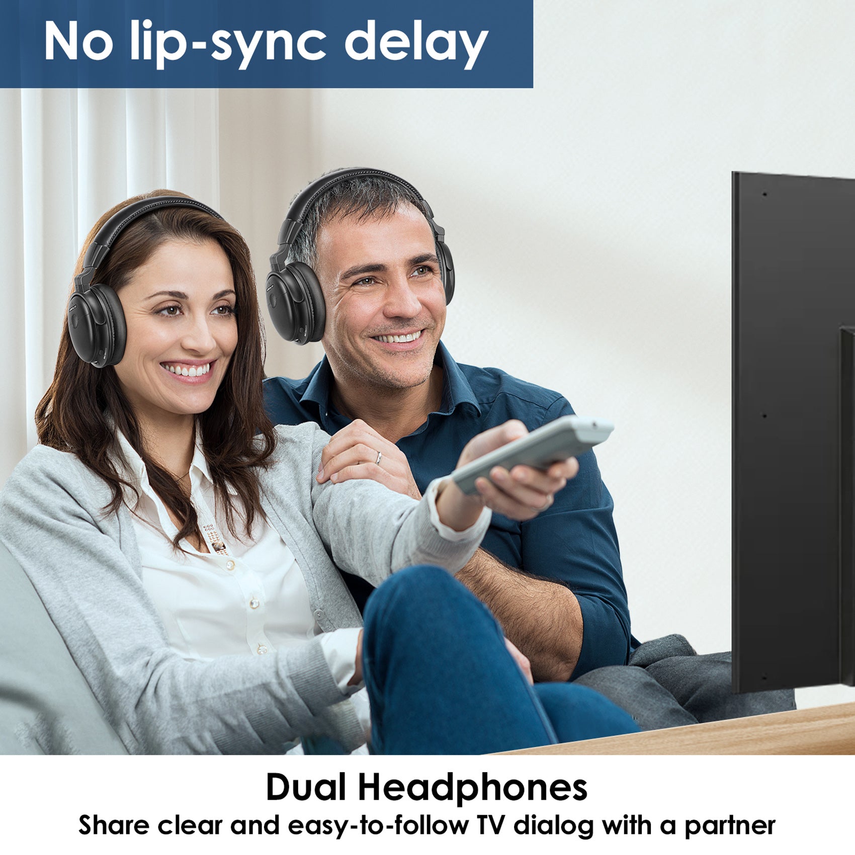 SIMOLIO Dual Wireless Headphones for TV Watching SM-829D2