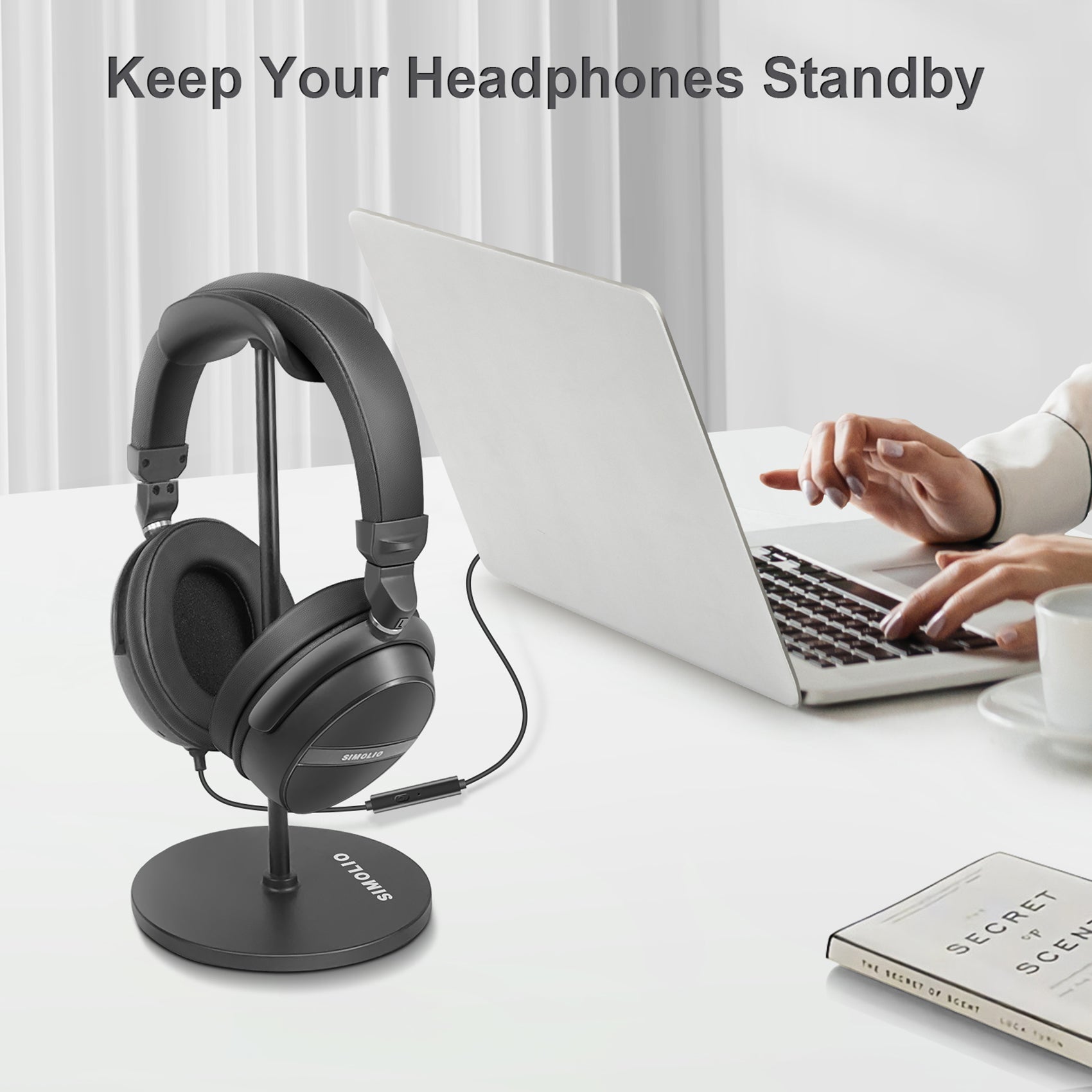 SIMOLIO Solid Anti-Slip Headset Holder for Desk Standby