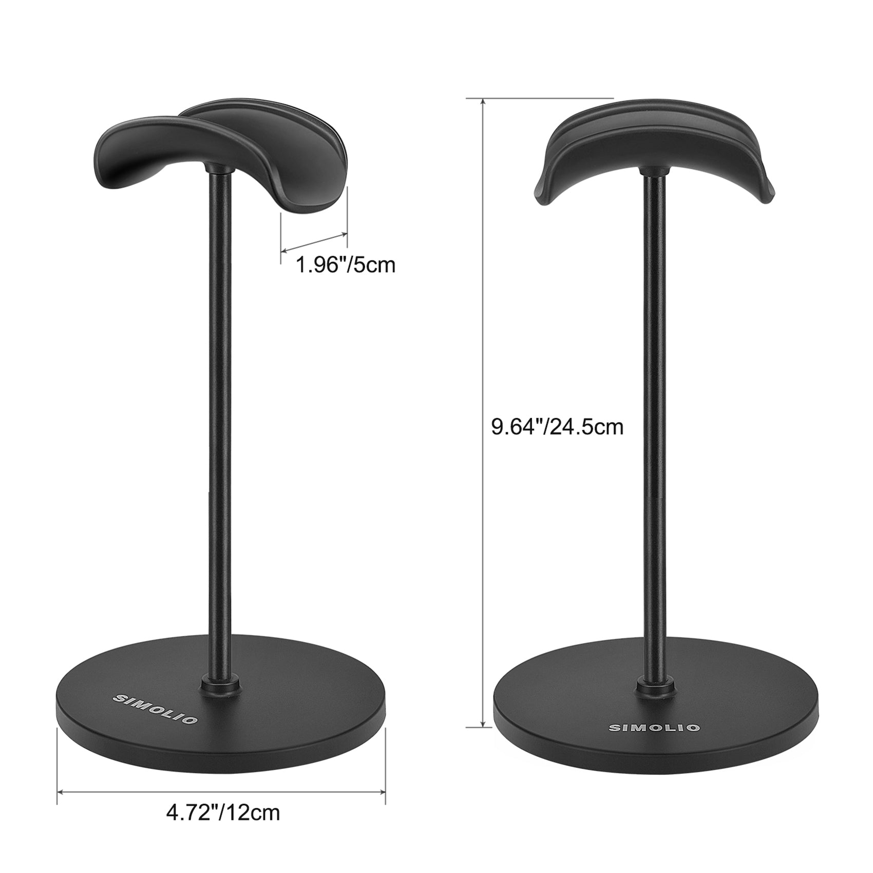 SIMOLIO Solid Anti-Slip Headset Holder for Desk Dimension