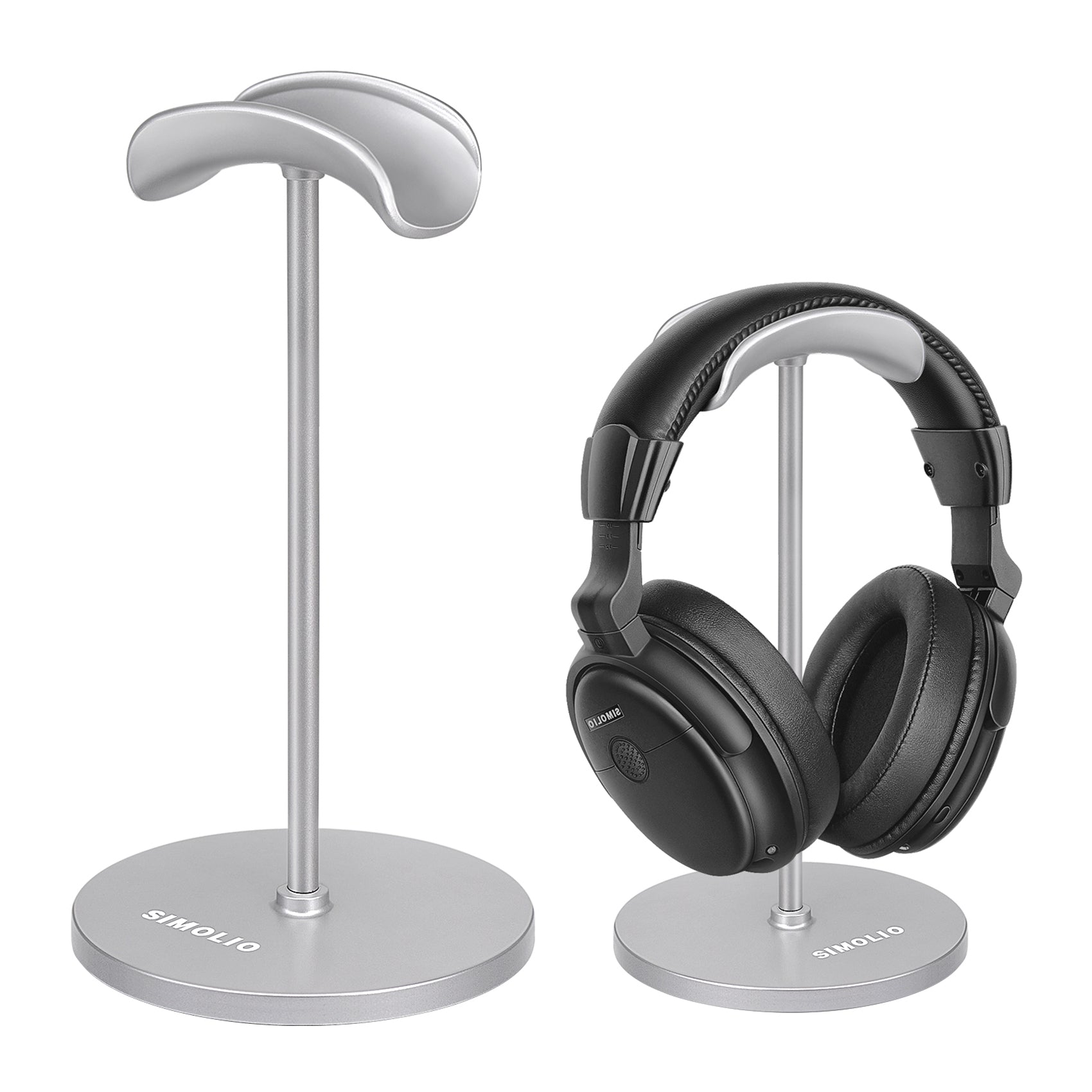 SIMOLIO Solid Anti-Slip Headset Holder for Desk Suitable Sliver