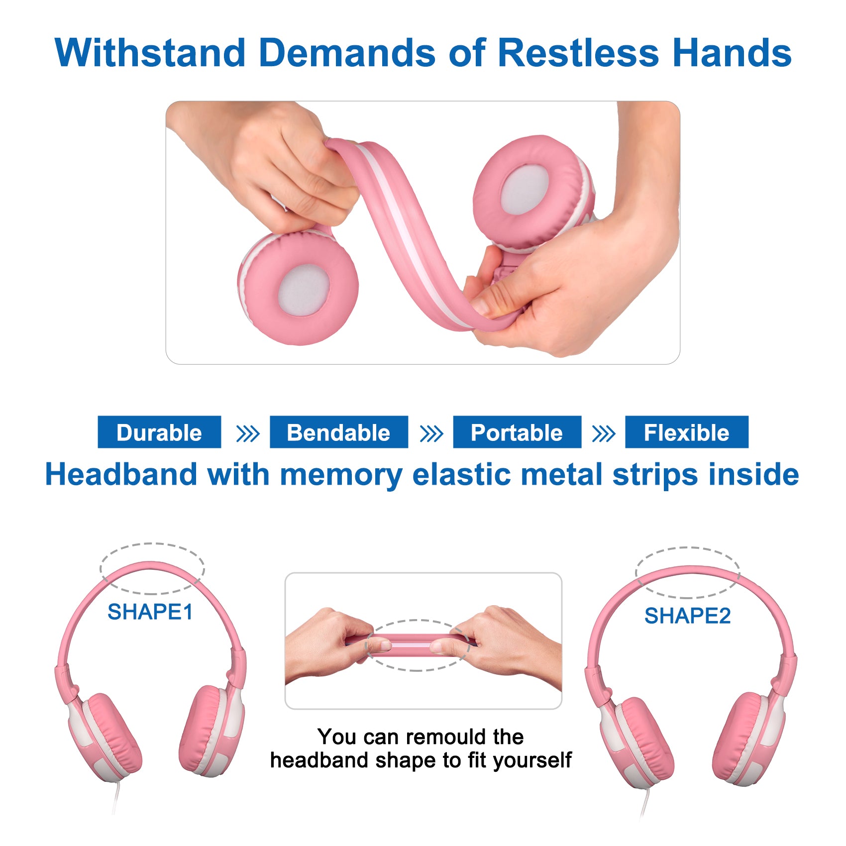 Simolio SM-903 wired headphones for kids are flexible