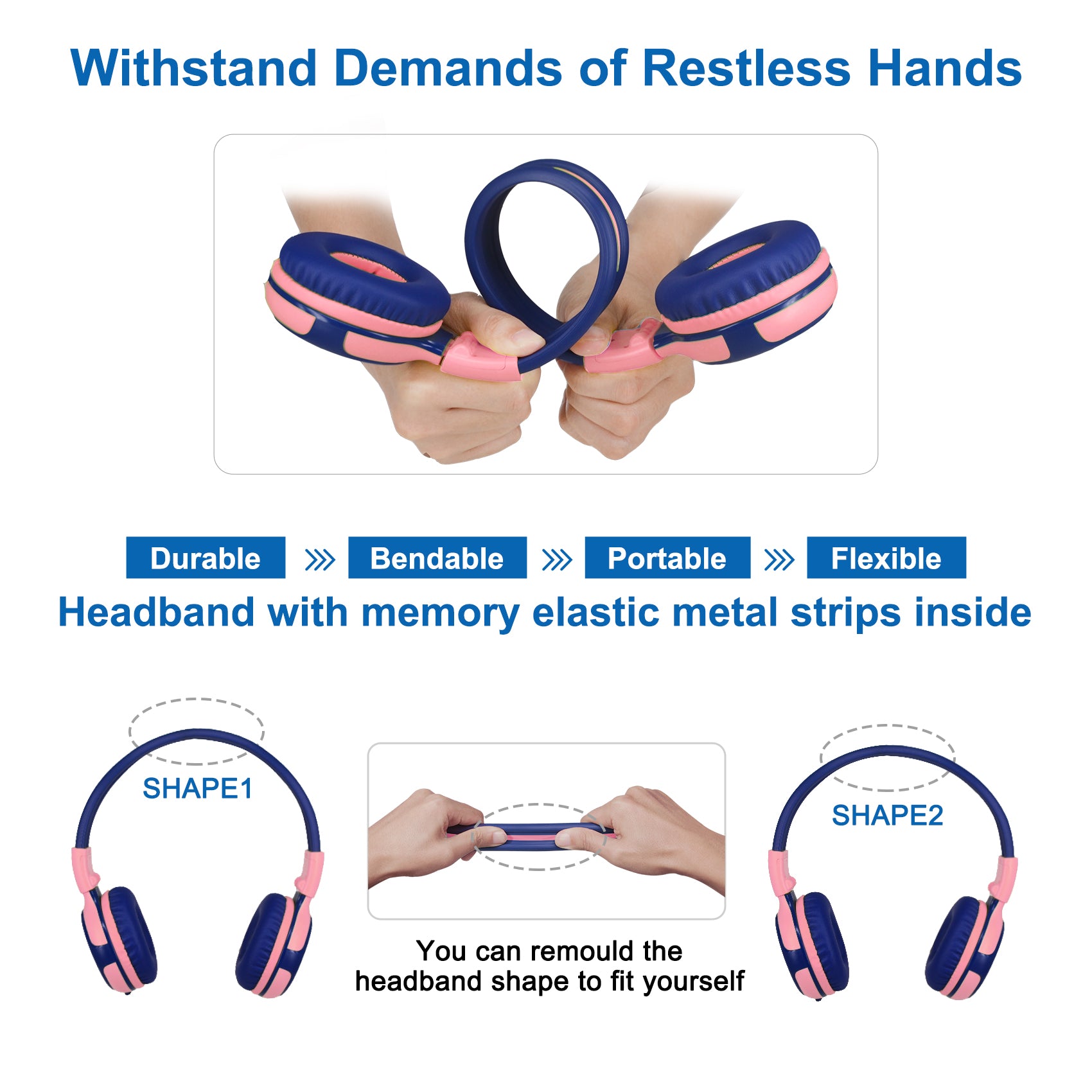 Simolio kids headphones for school are durable and flexible