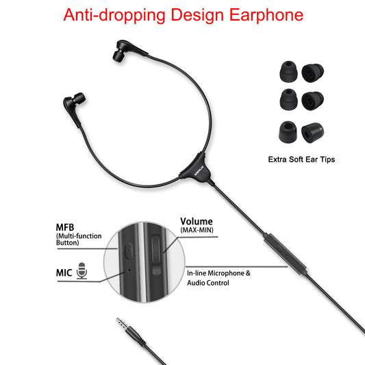 SIMOLIO SM-901TV long cord headphones for TV MIC