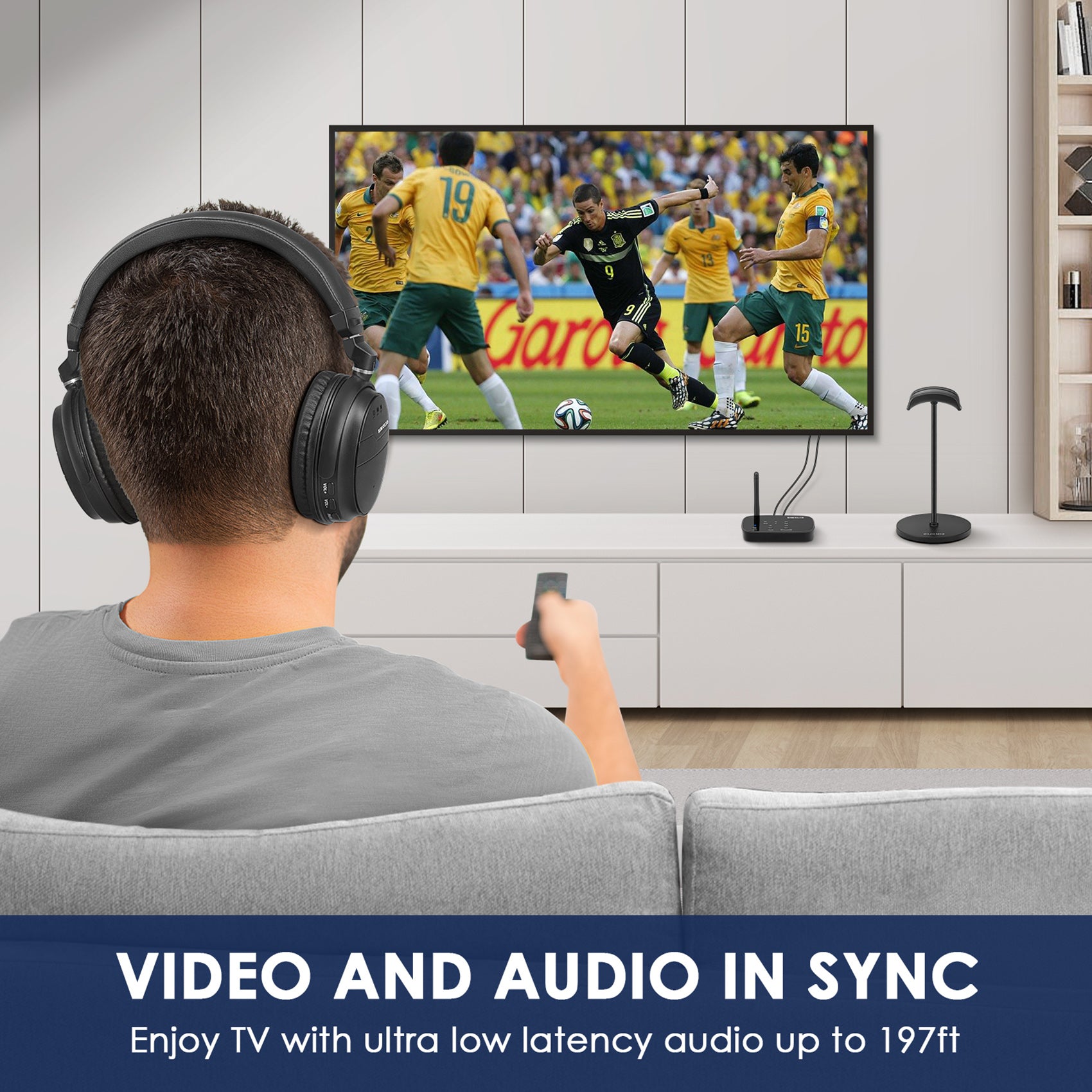 SIMOLIO Bluetooth Headphones for TV Watching JH-726B