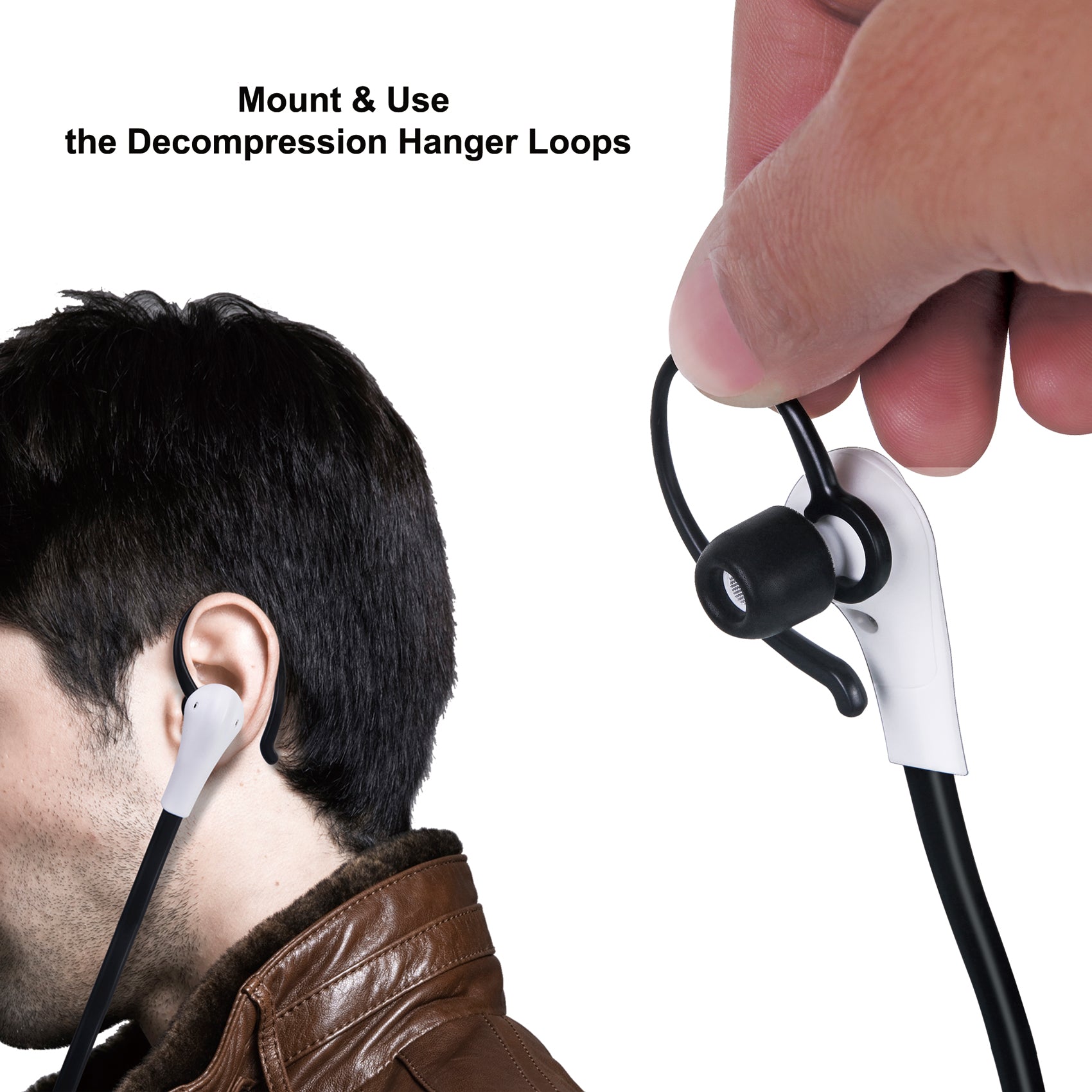 SIMOLIO hanger loops for wireless in ear tv headphones mount use