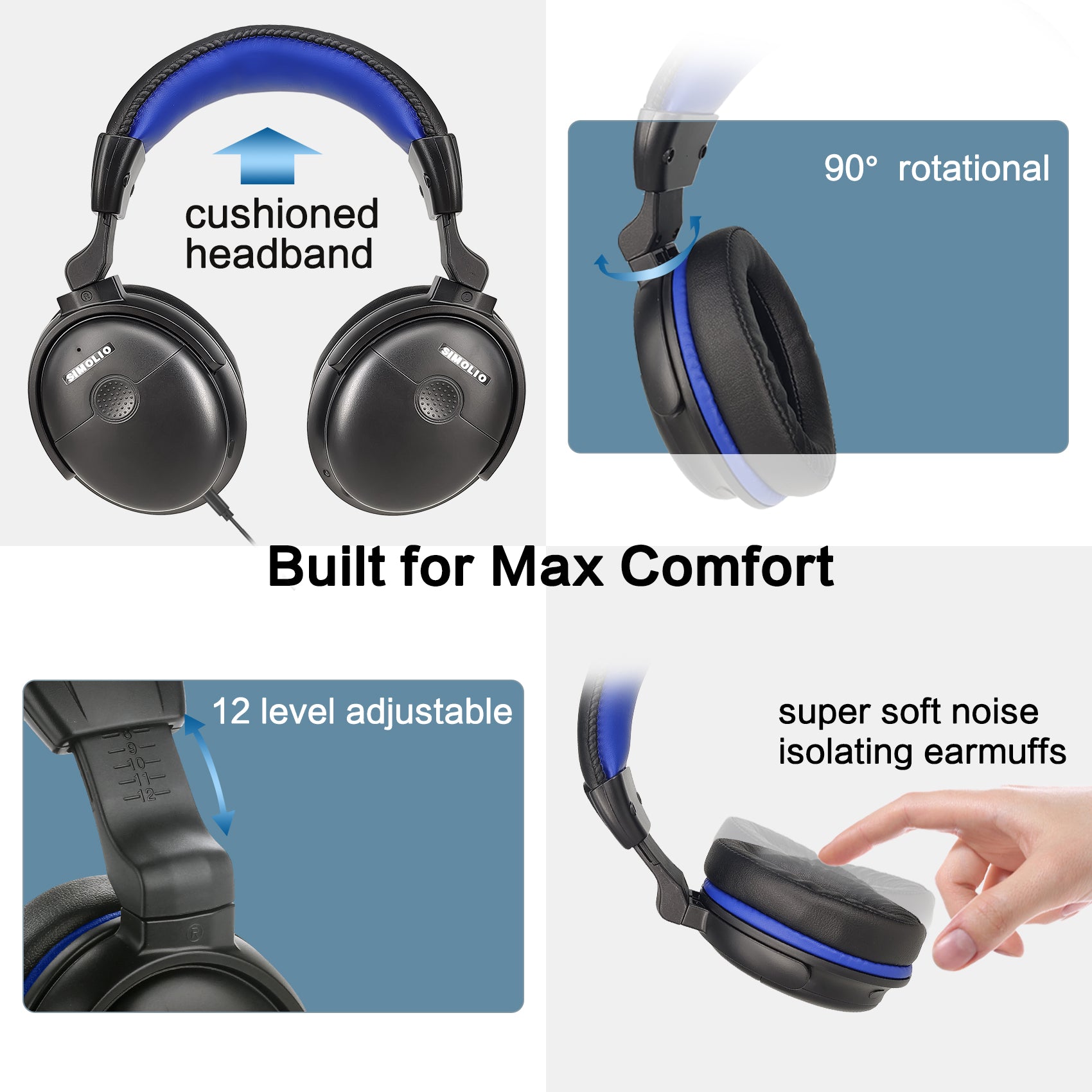 SIMOLIO-wired-headphones-for-tv-watching-Comfortable-Earmuffs-SM-905tv