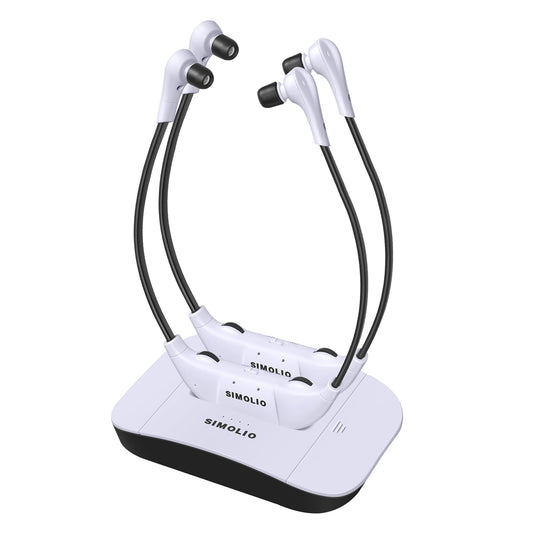 SIMOLIO SM-824D2 wireless headphones for tv watching two headphones