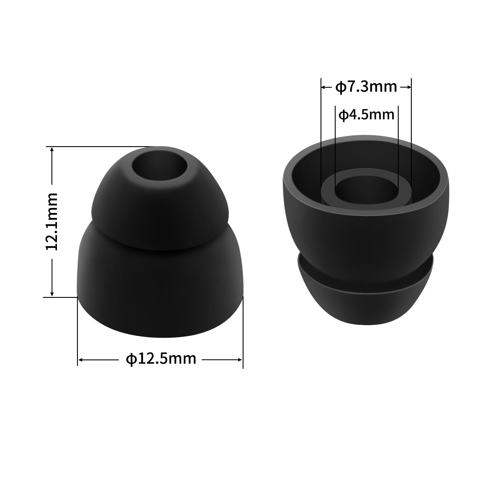 Simolio Headset Replacement Silicone Ear Tips Size