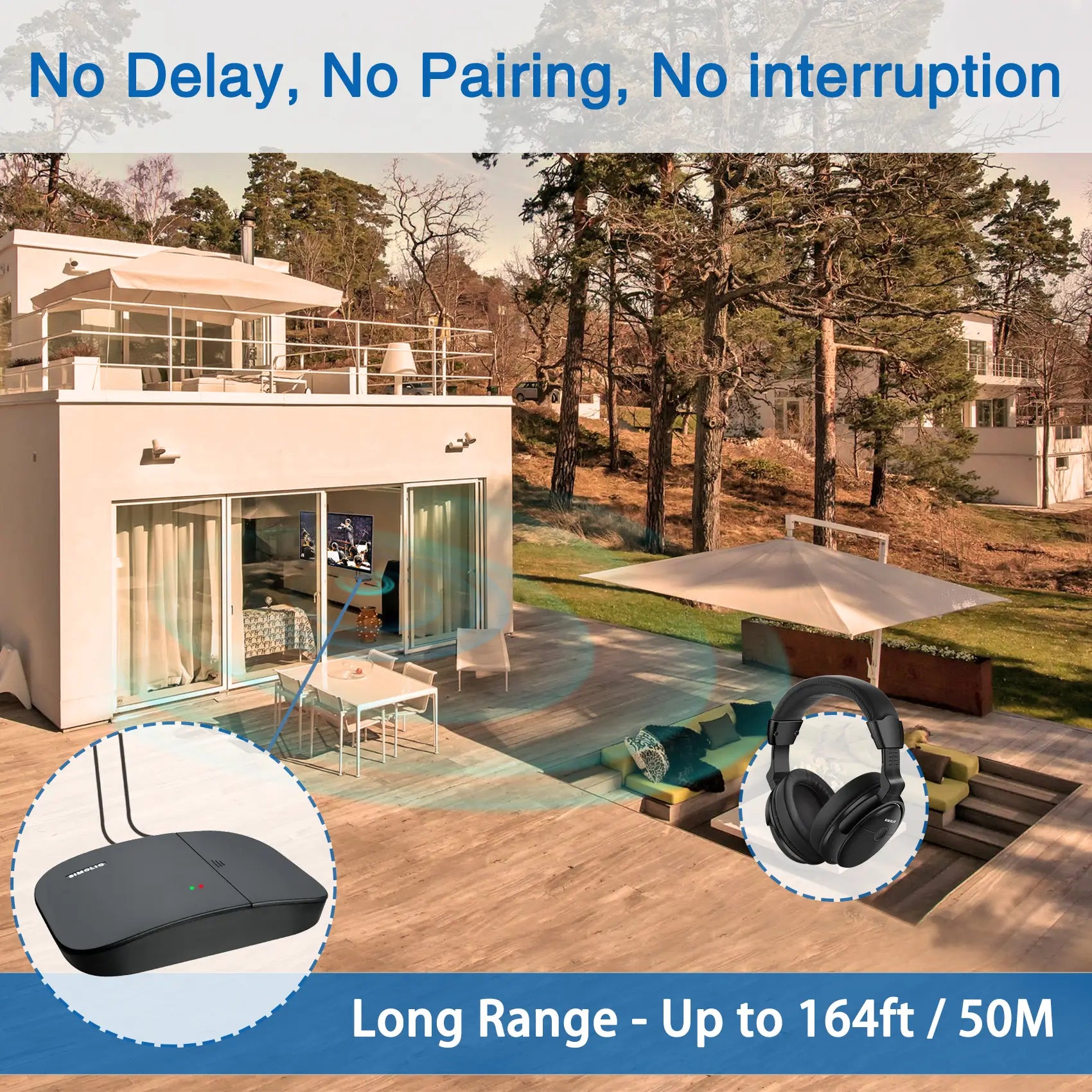 no delay tv headphones