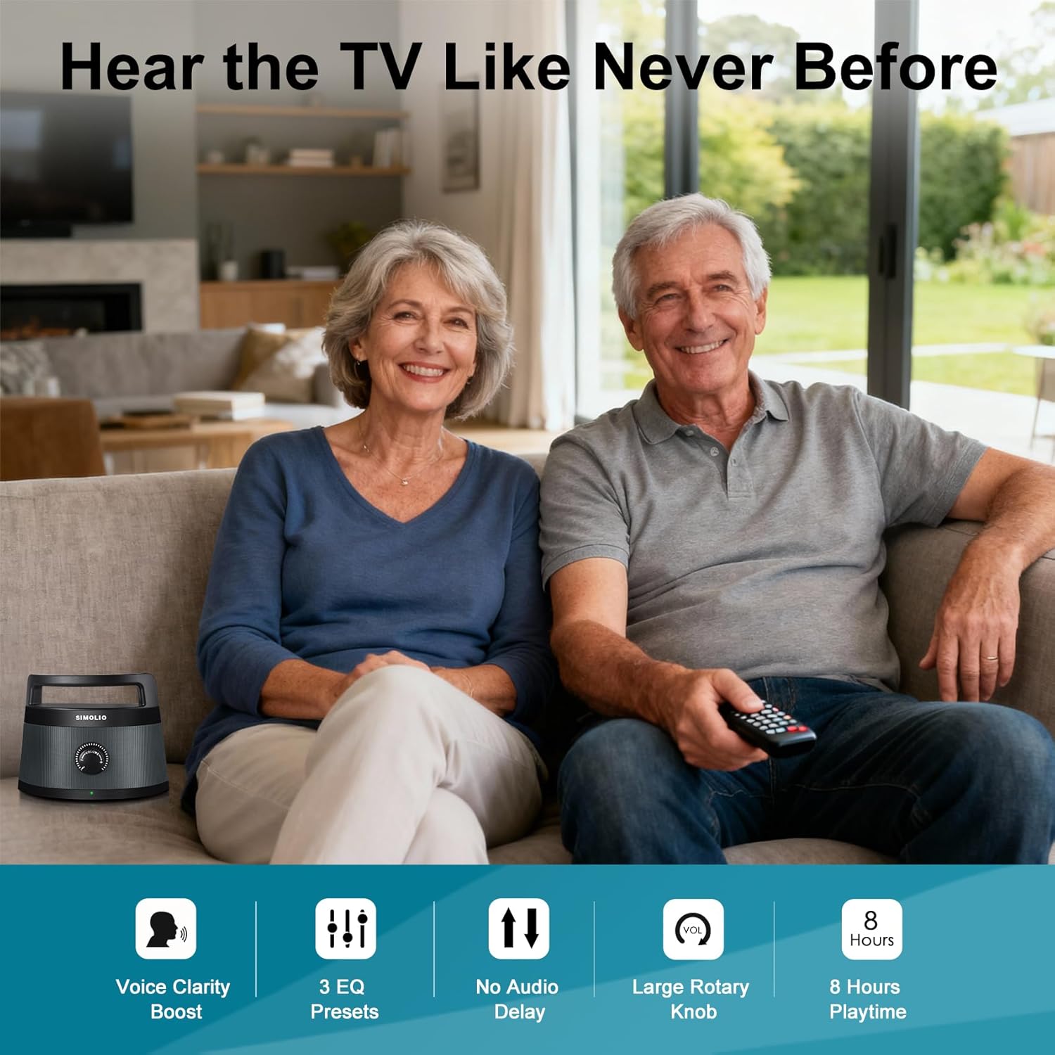 SIMOLIO  Wireless TV Speakers for Elderly (SM-621D Plus) Grey Simolio Electronics