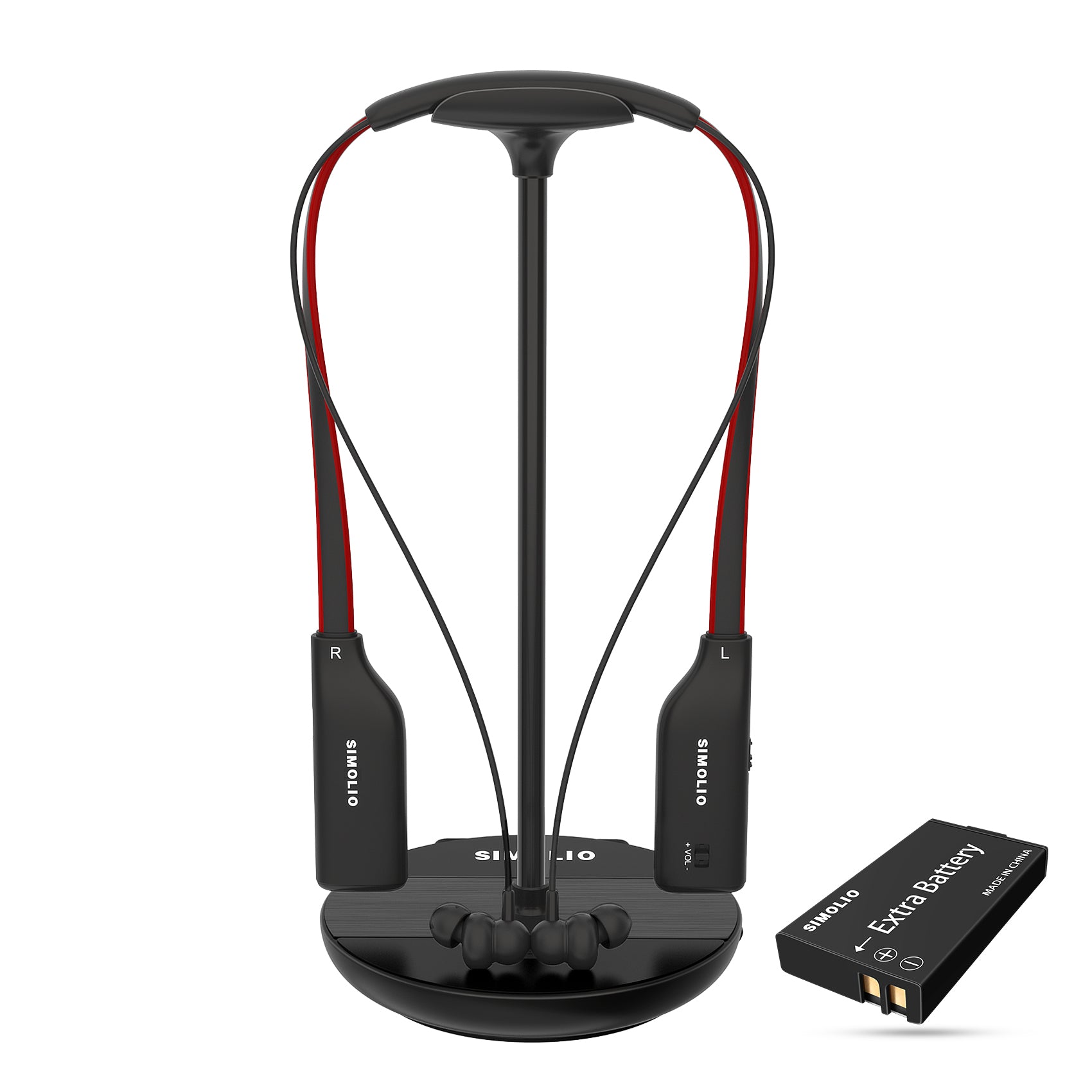 SIMOLIO Wireless Neckband Headphones for TV for Elderly (SM-828D1