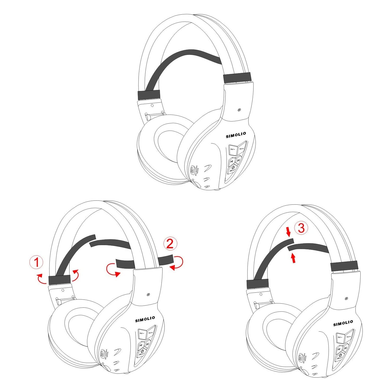 Detachable Nylon Fastening Straps for Kids Headphones