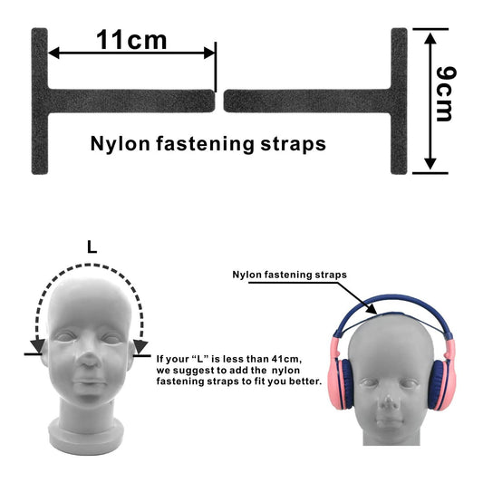 Detachable Nylon Fastening Straps for SIMOLIO Kids Headphones fitness